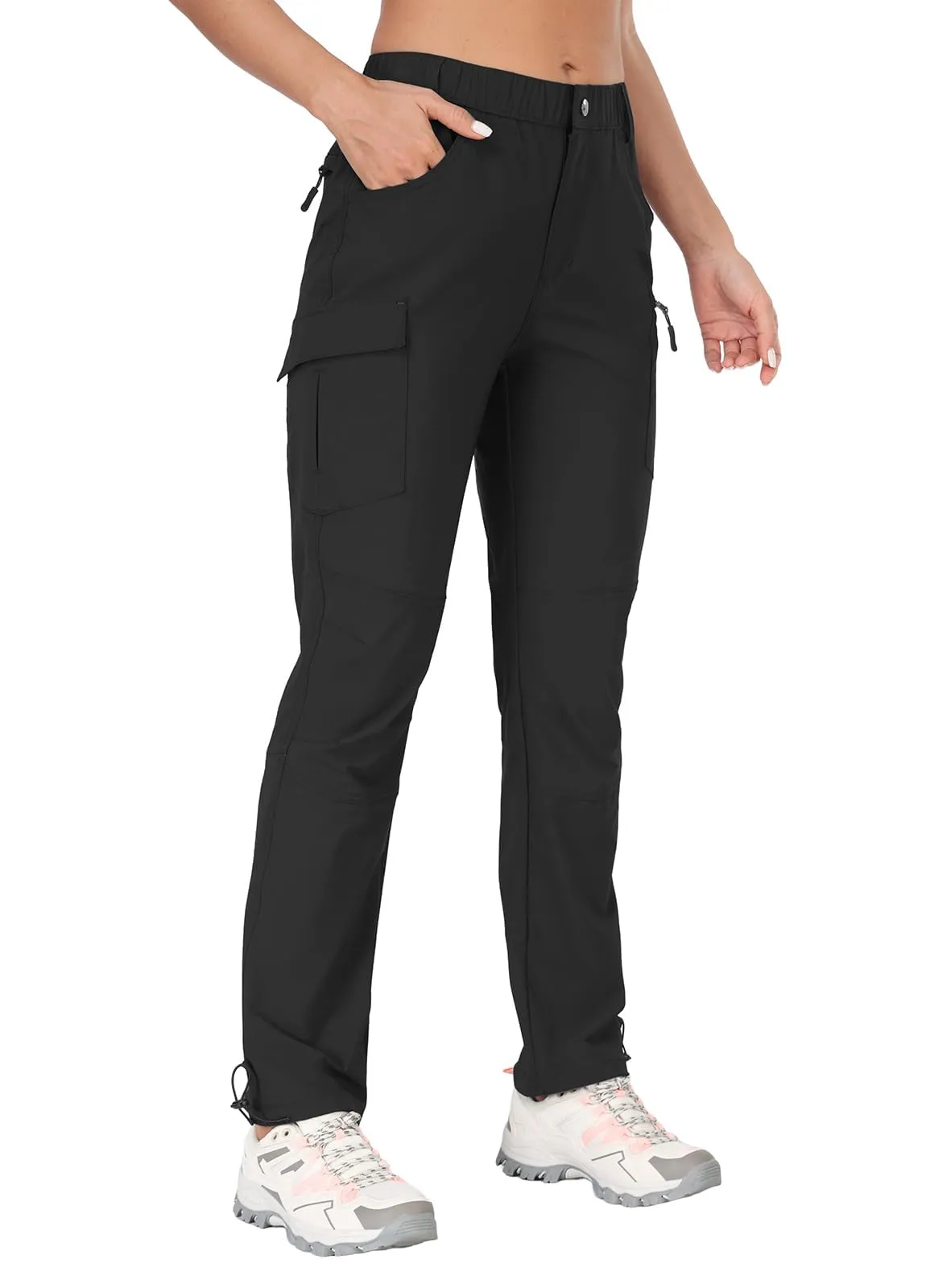 GymBrave Pantaloni Trekking Donna Cargo Capri 3/4 Estivi Nero XXL - immagine 1
