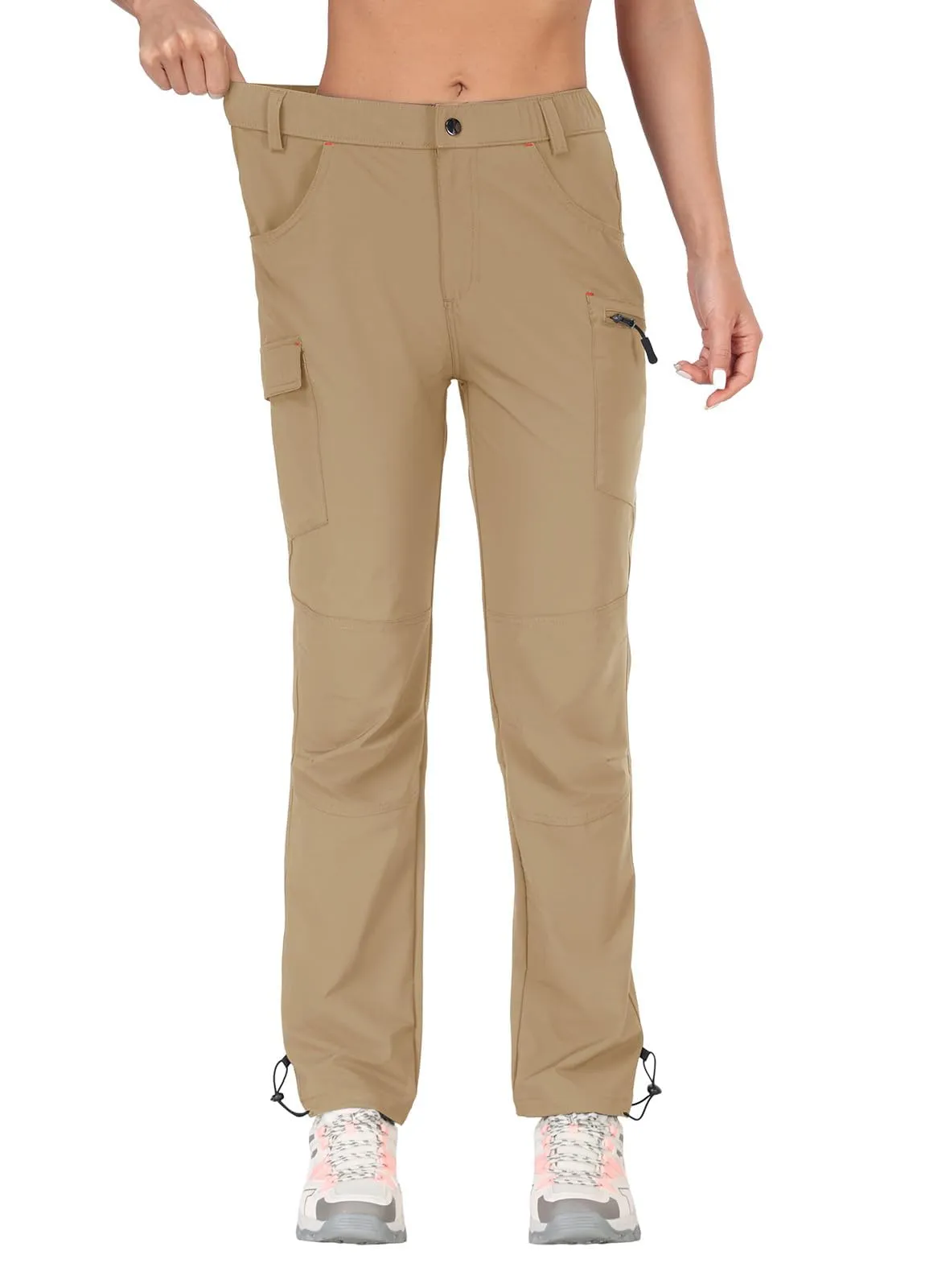 GymBrave Pantaloni Trekking Donna Cargo Capri 3/4 Estivi Kaki S - immagine 2