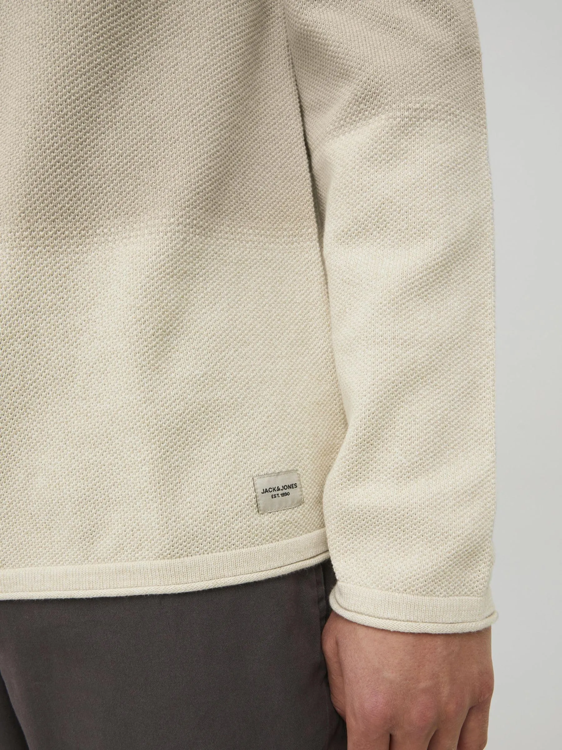 Jack & Jones JJEHILL Knit Crew Neck NOOS Sweater - Oatmeal Gradient, S - immagine 5