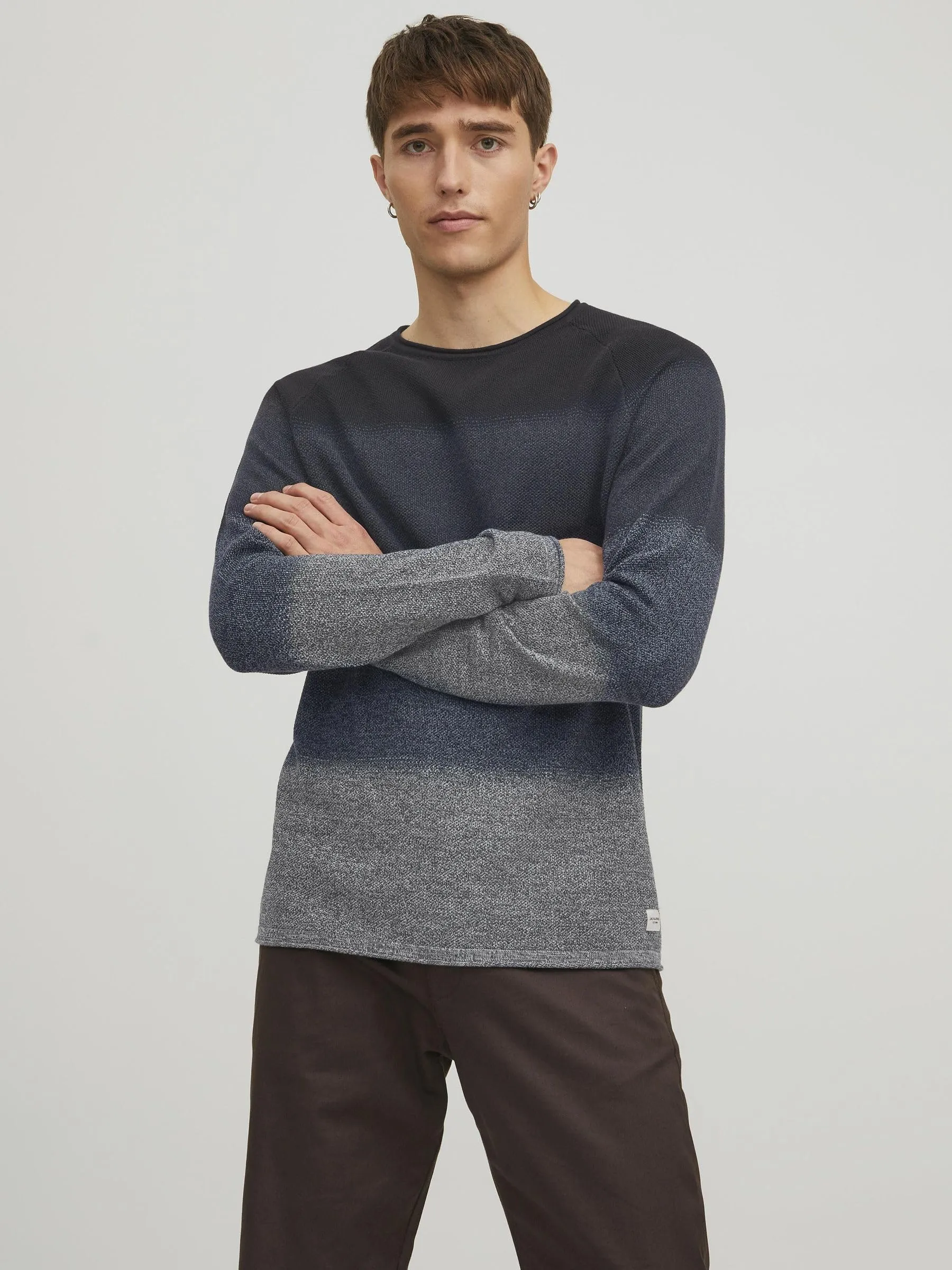 Jack & Jones JJEhill Knit Crew Neck Noos Sweater - Navy Blazer Gradient, M - immagine 2