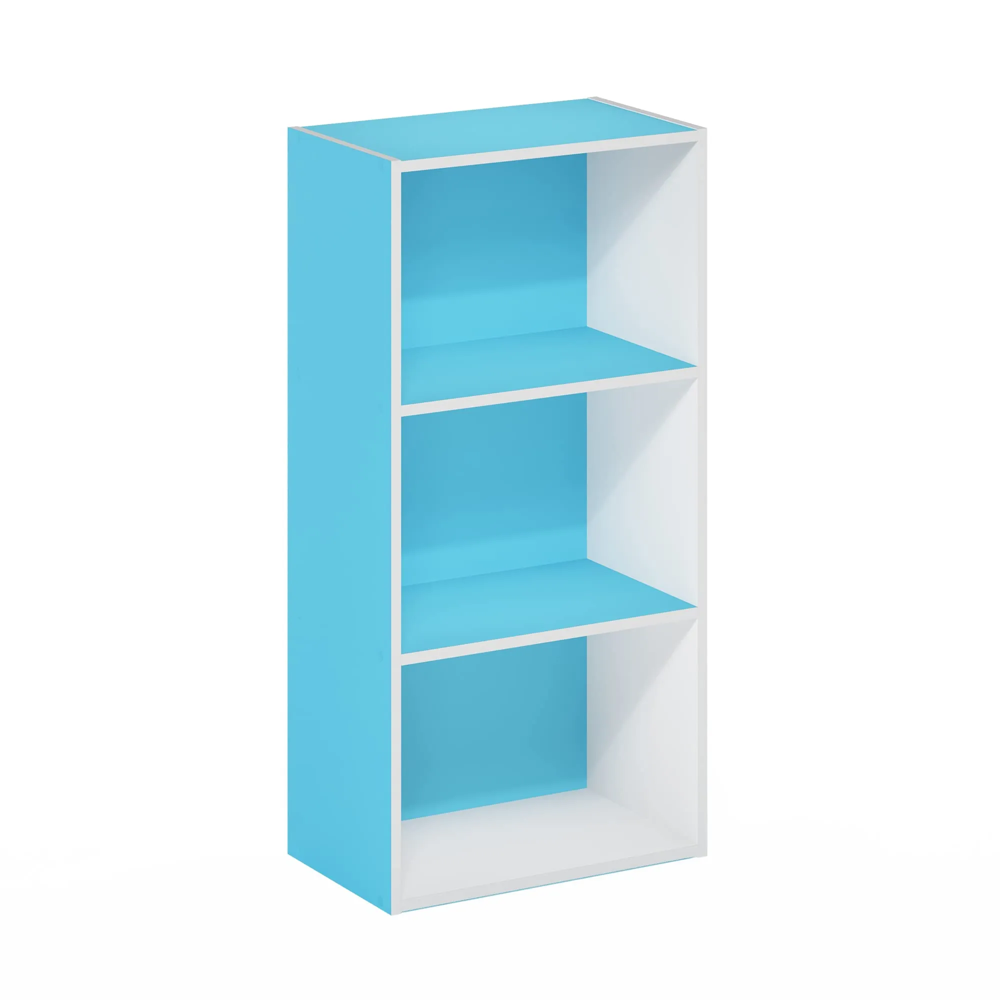 Furinno Luder Libreria a 3 ripiani, Azzurro/Bianco - immagine 6