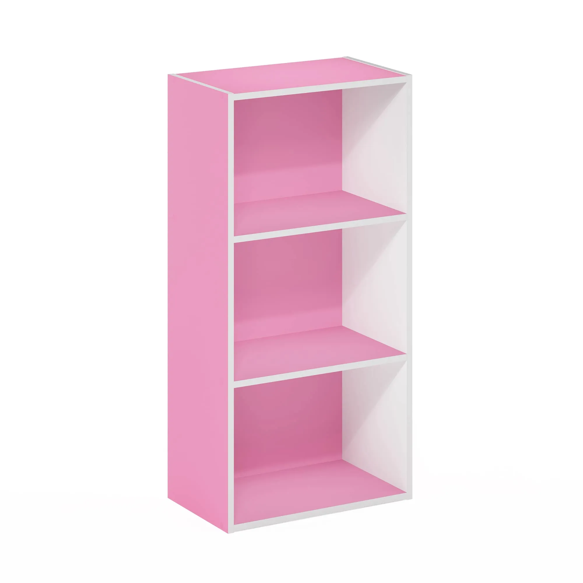 Furinno Luder Libreria a 3 ripiani, Rosa/Bianco - immagine 6