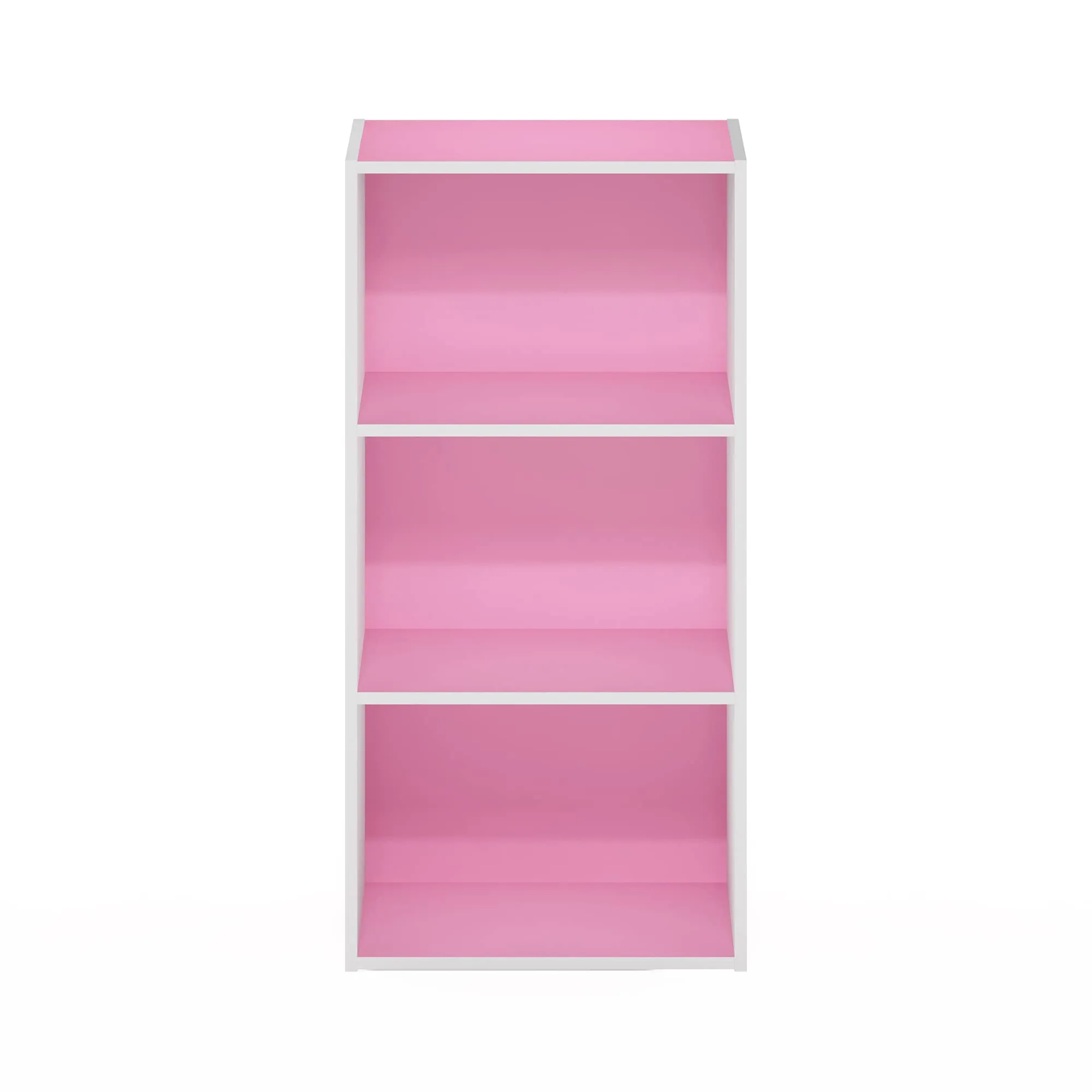 Furinno Luder Libreria a 3 ripiani, Rosa/Bianco - immagine 7