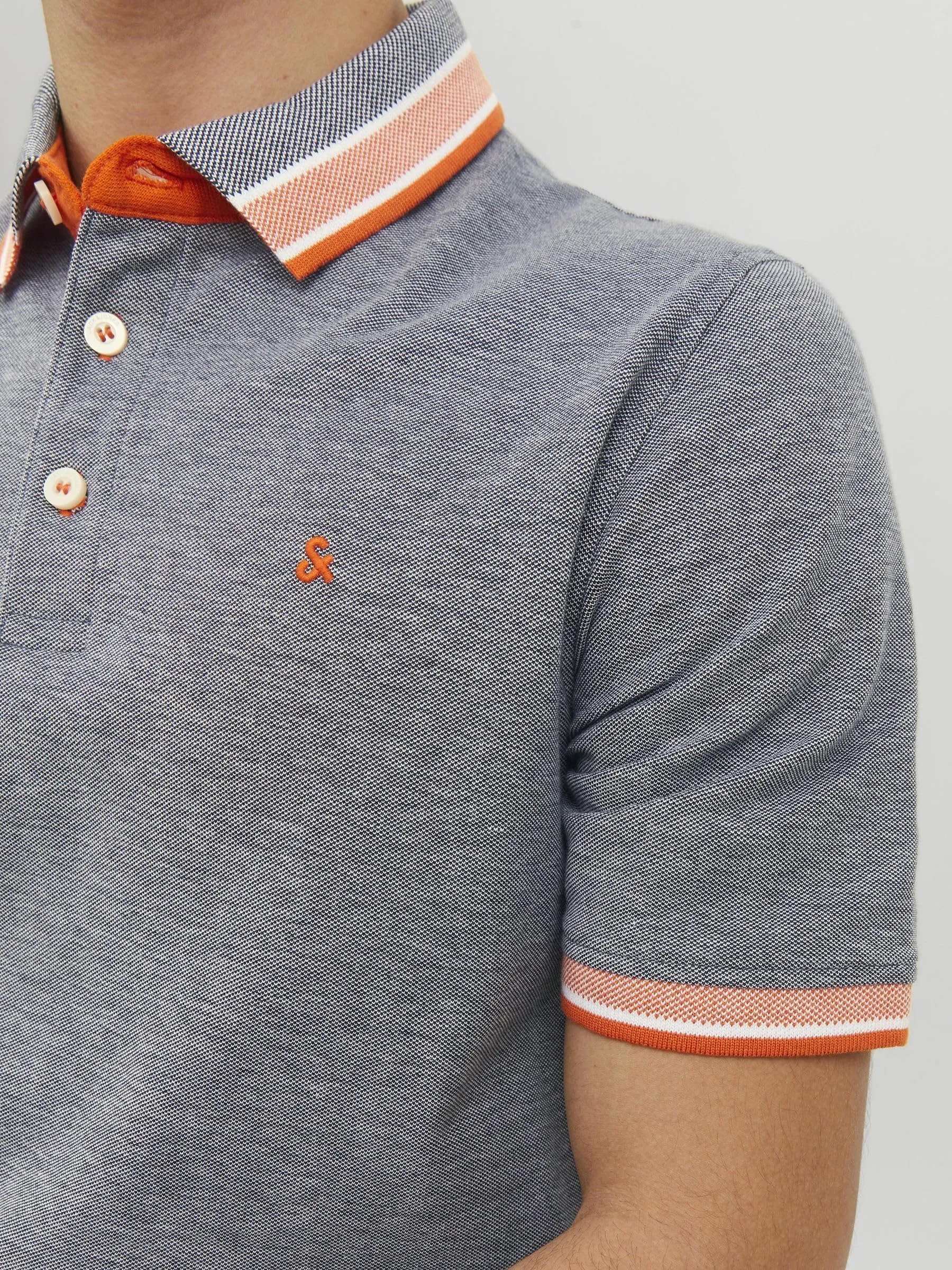 Jack & Jones Jjepaulos Polo SS Noos Maglietta, Navy Blazer Detail:neon, M - immagine 6