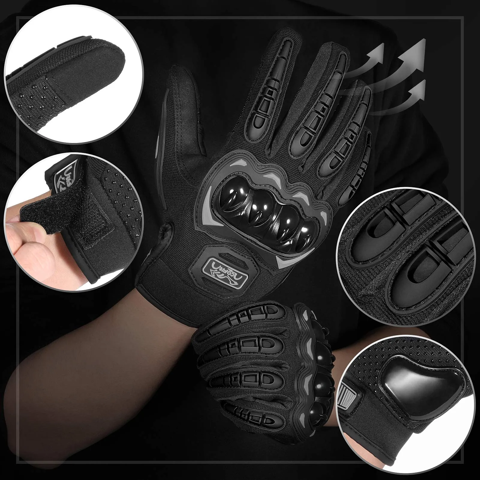 COFIT Guanti da Moto Touchscreen Nero 3XL - immagine 2