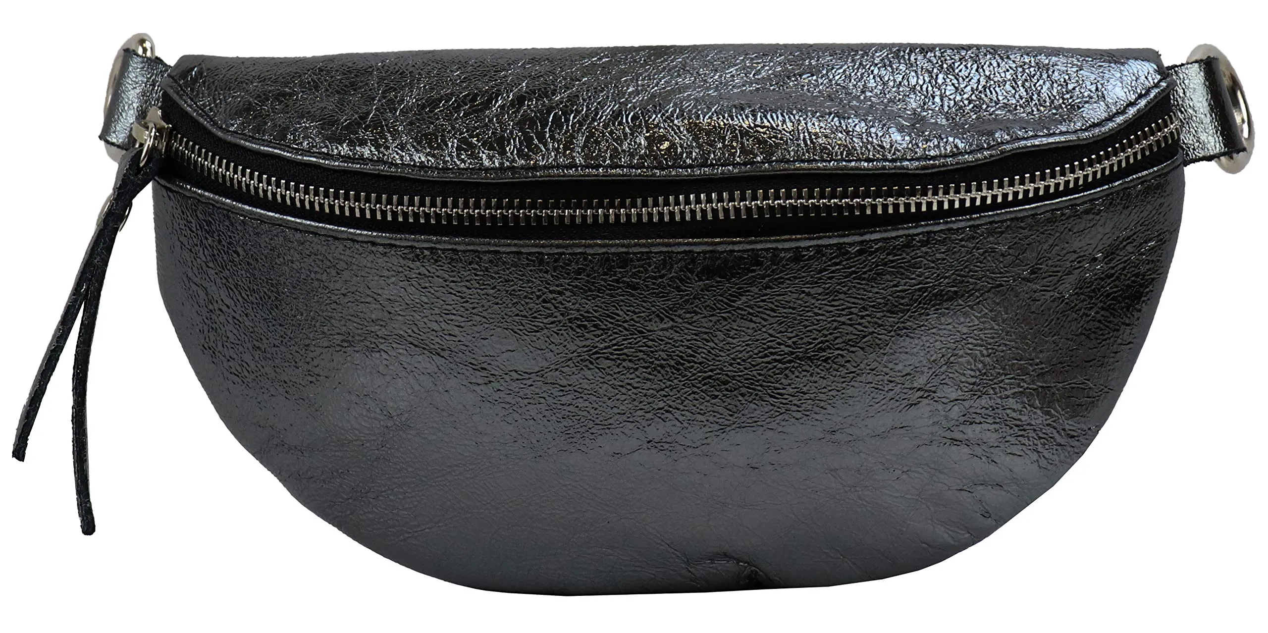 SH Leder AVA G292 Marsupio in Vera Pelle, Antracite Metallizzato, 23 x 12,50 x 7 cm - immagine 2