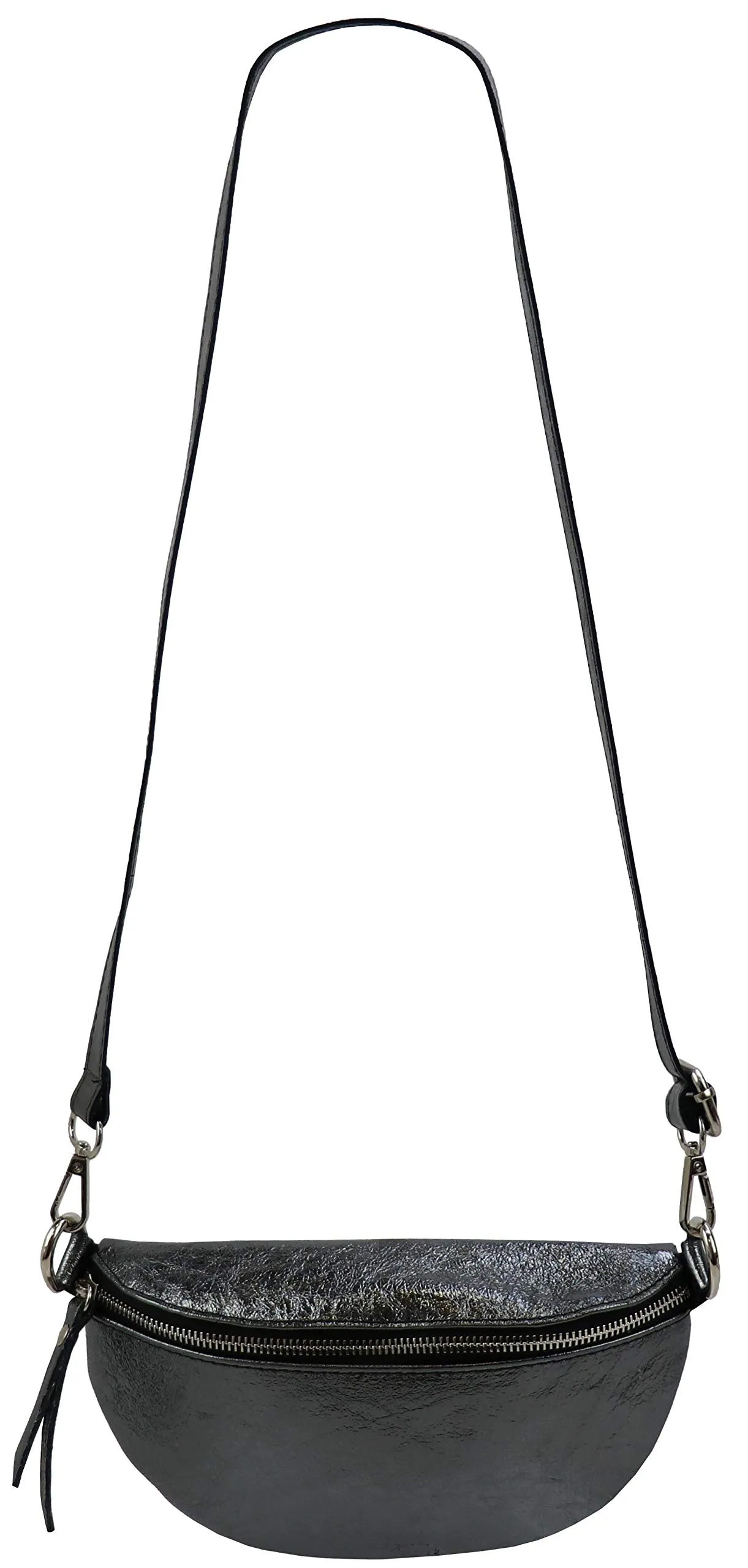 SH Leder AVA G292 Marsupio in Vera Pelle, Antracite Metallizzato, 23 x 12,50 x 7 cm - immagine 3