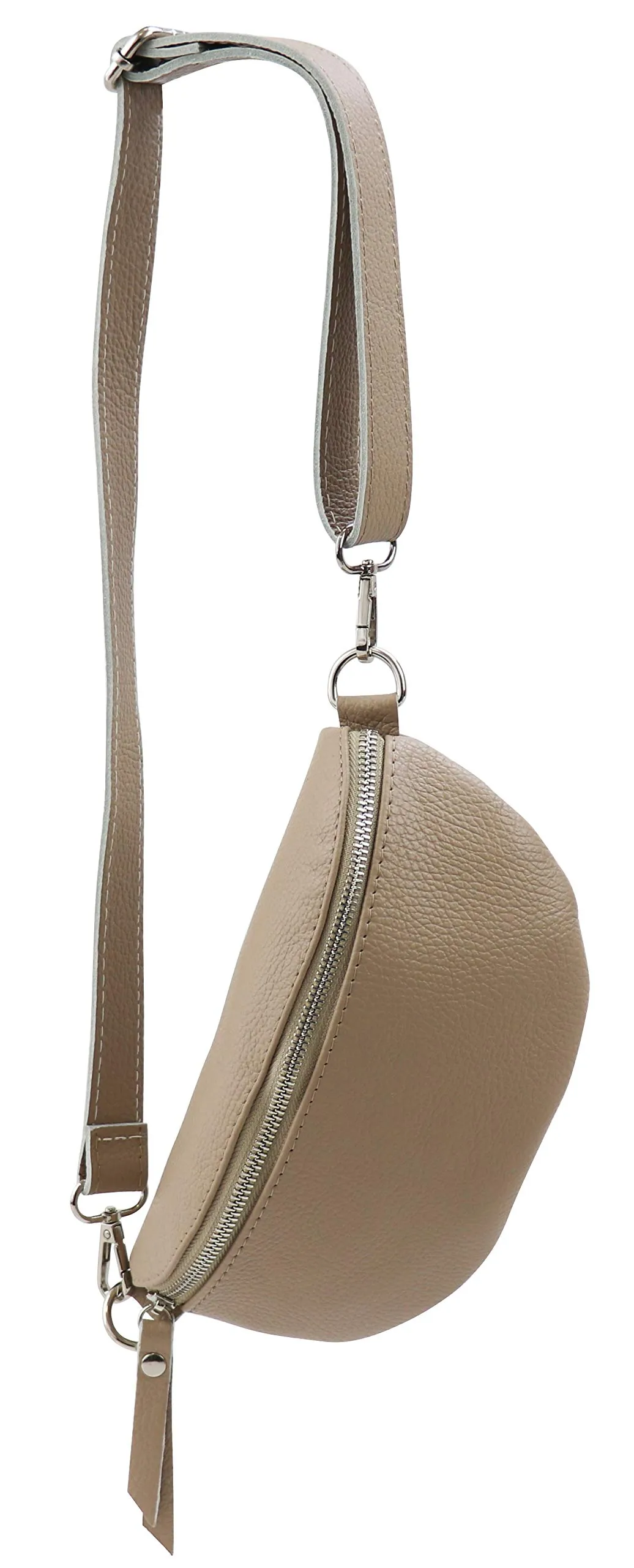 SH Leder AVA G292 Marsupio in Vera Pelle Unisex, Tortora Chiaro, 23 x 12,50 x 7 cm - immagine 1
