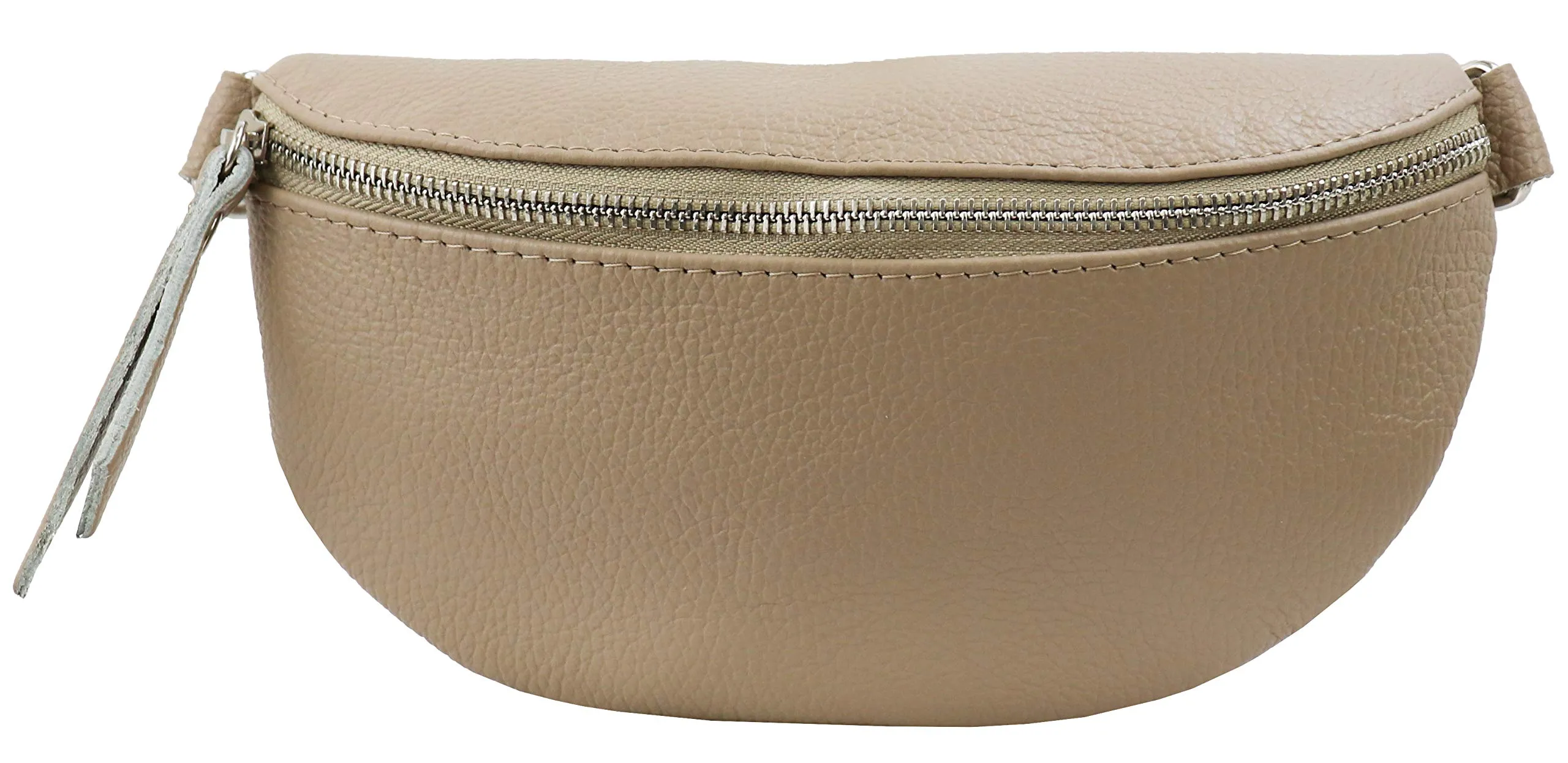 SH Leder AVA G292 Marsupio in Vera Pelle Unisex, Tortora Chiaro, 23 x 12,50 x 7 cm - immagine 2