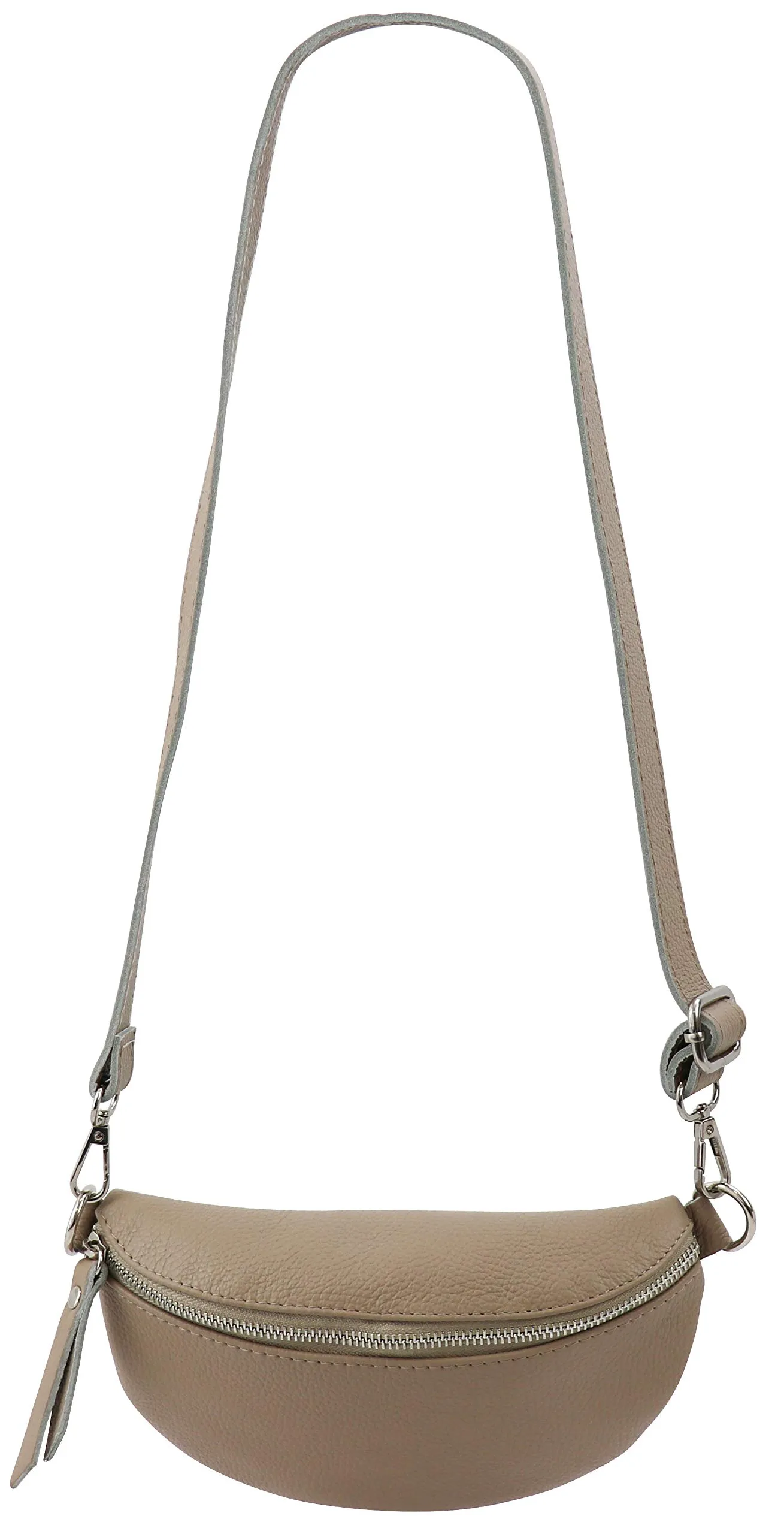 SH Leder AVA G292 Marsupio in Vera Pelle Unisex, Tortora Chiaro, 23 x 12,50 x 7 cm - immagine 3