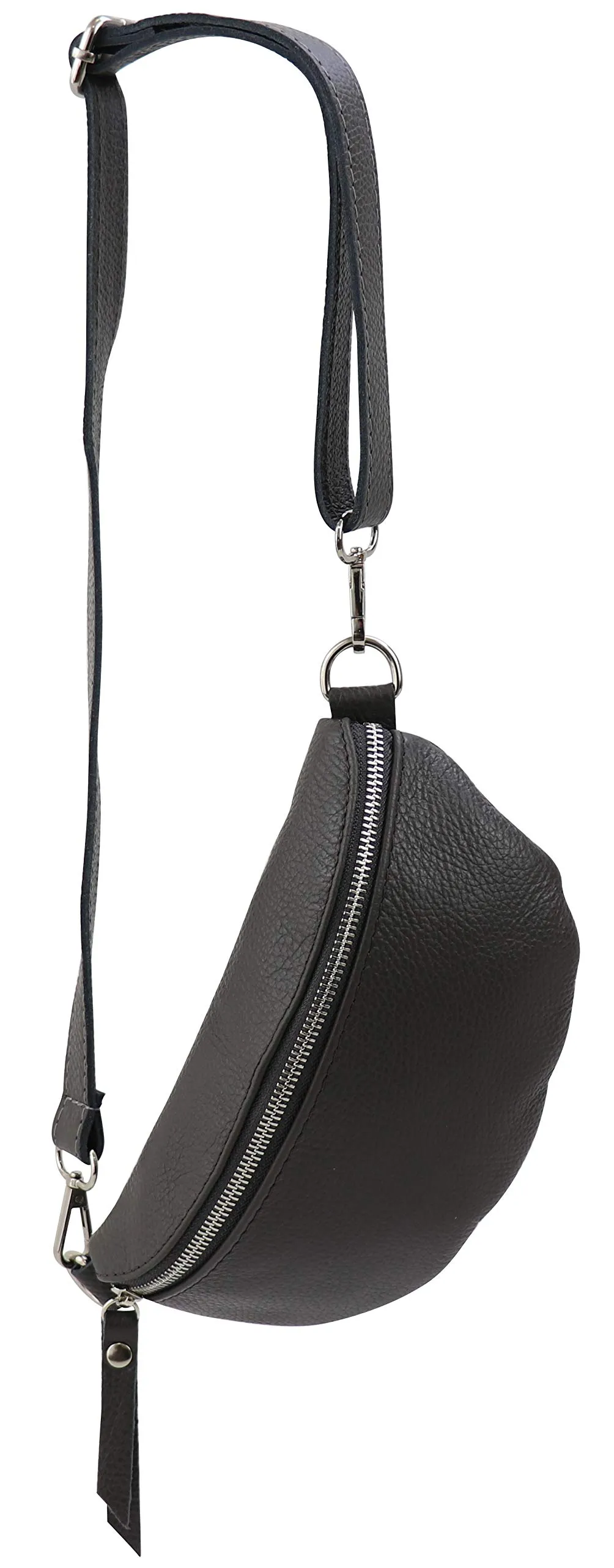 SH Leder AVA G292 Marsupio in Vera Pelle Unisex, Grigio Scuro, 23 x 12,50 x 7 cm - immagine 1
