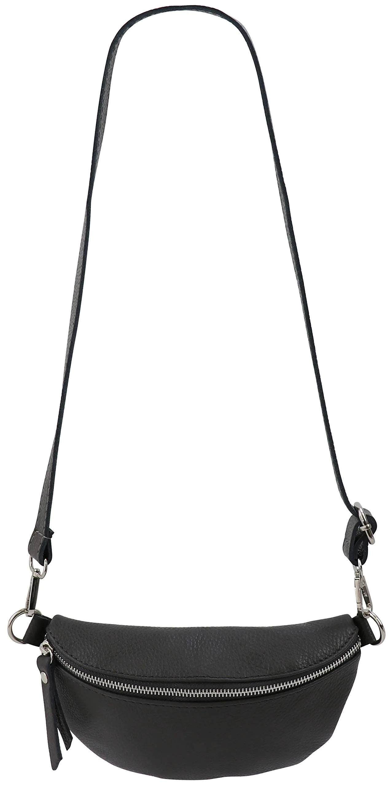 SH Leder AVA G292 Marsupio in Vera Pelle Unisex, Grigio Scuro, 23 x 12,50 x 7 cm - immagine 3