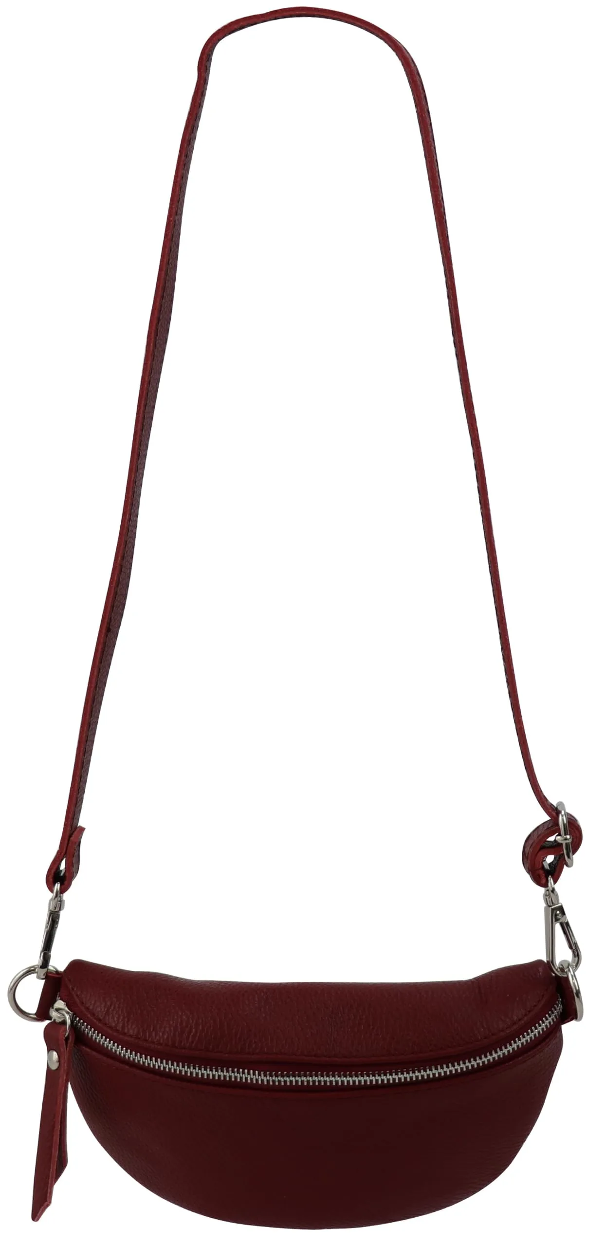 SH Leder AVA G292 Marsupio in Vera Pelle, Rosso Scuro, S - immagine 3