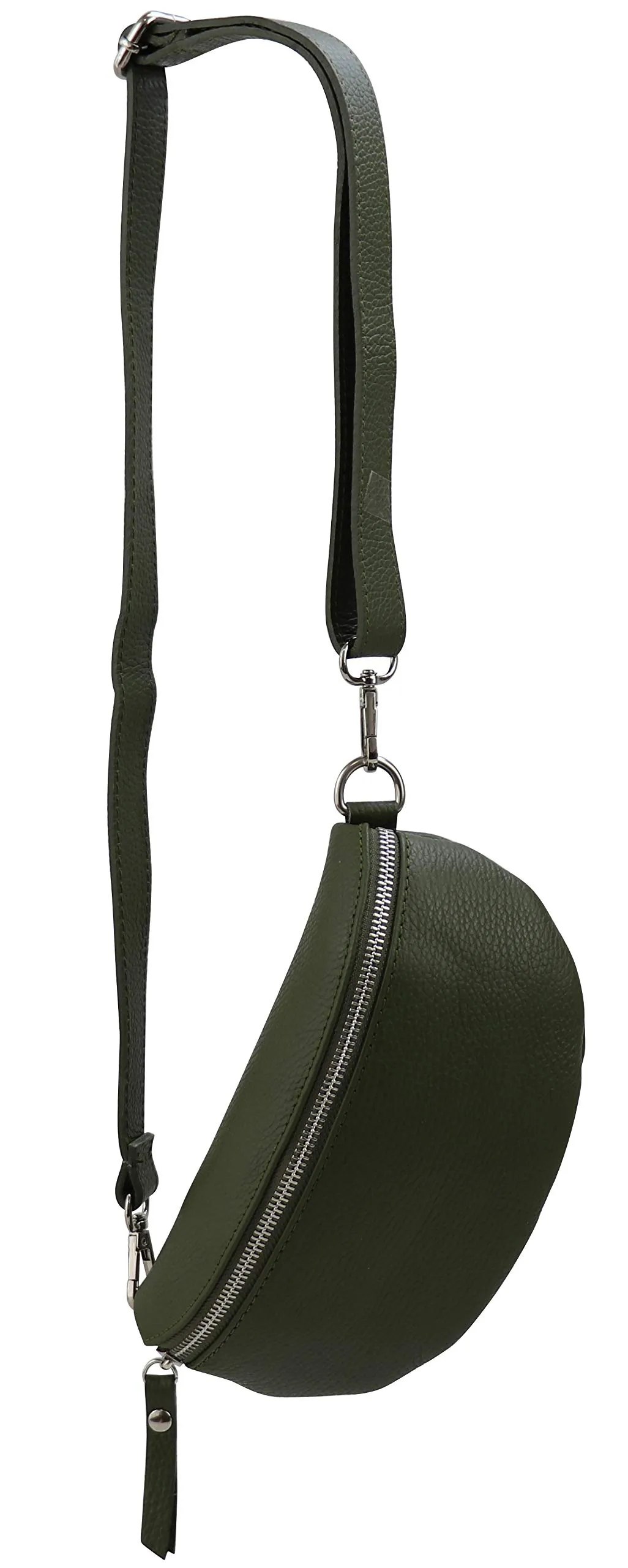 SH Leder AVA G292 Marsupio in Vera Pelle Unisex Verde Oliva, 23 x 12,50 x 7 cm - immagine 1
