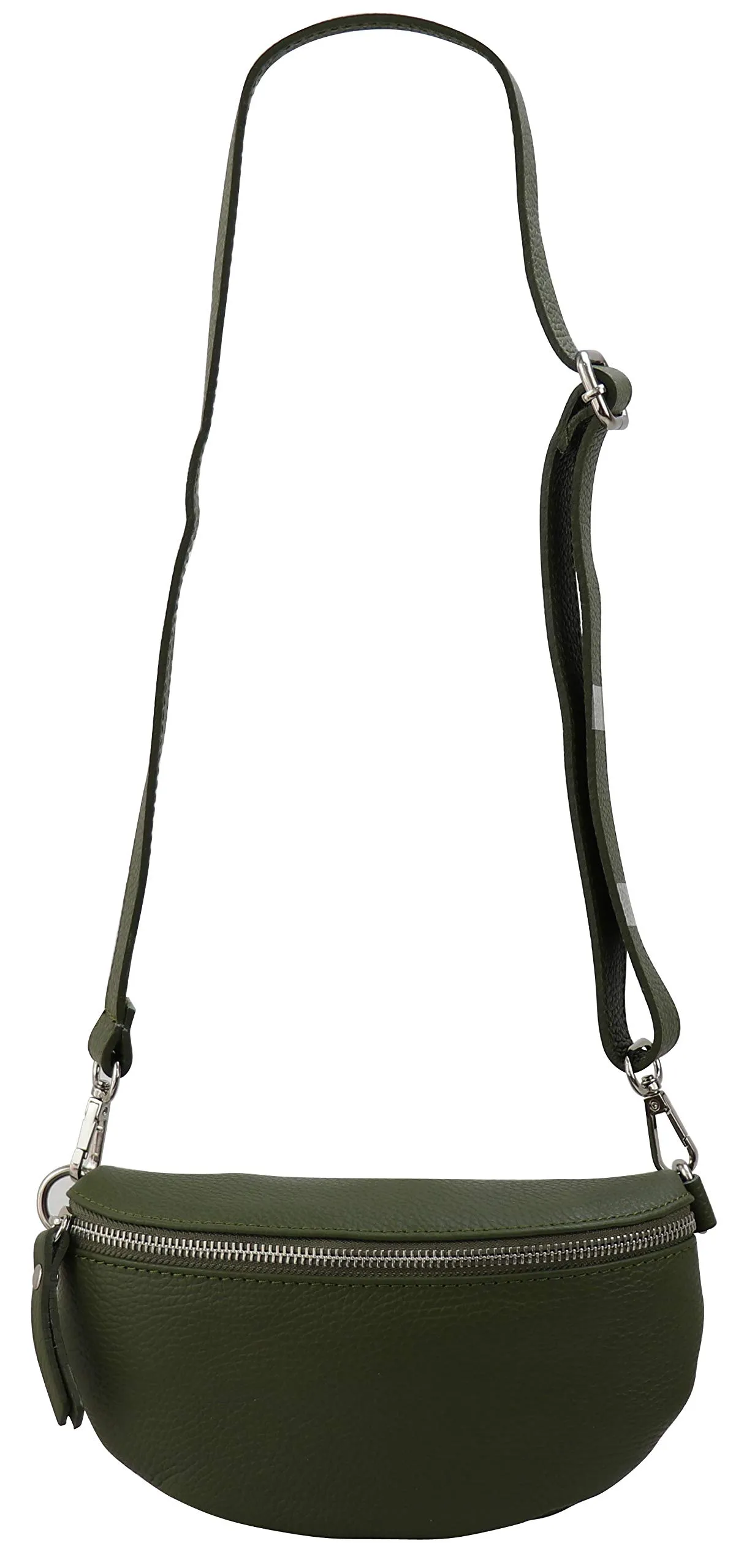 SH Leder AVA G292 Marsupio in Vera Pelle Unisex Verde Oliva, 23 x 12,50 x 7 cm - immagine 3