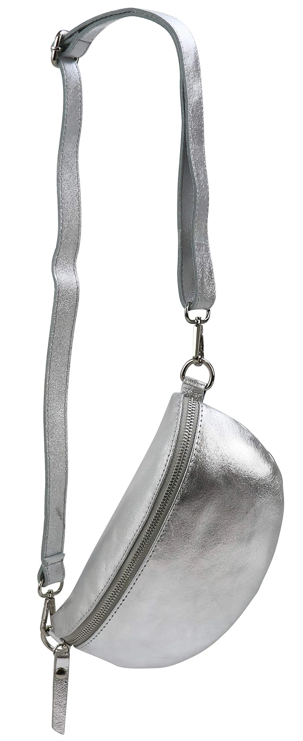 SH Leder AVA G292 Borsa a tracolla in vera pelle, Argento, 23 x 12,50 x 7 cm - immagine 1