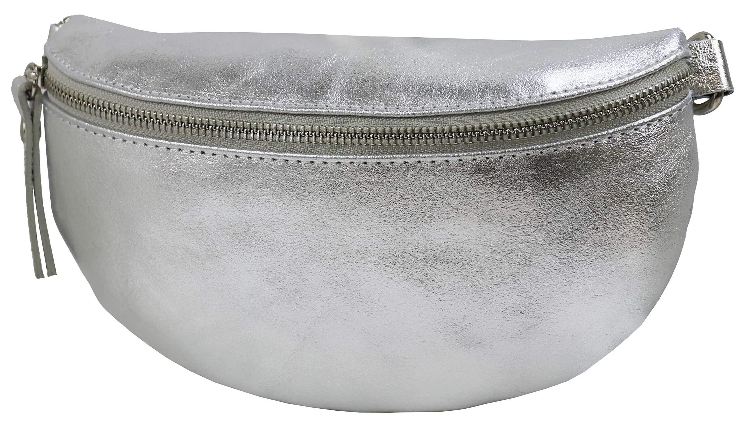 SH Leder AVA G292 Borsa a tracolla in vera pelle, Argento, 23 x 12,50 x 7 cm - immagine 2