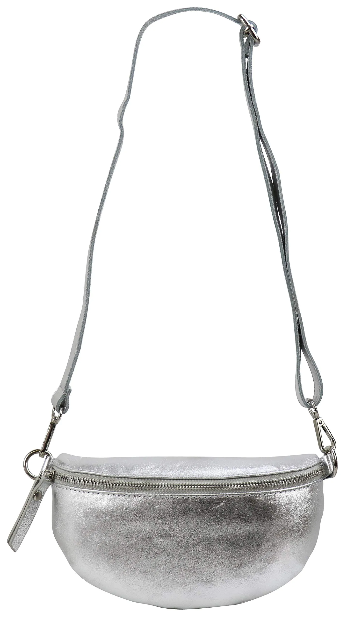 SH Leder AVA G292 Borsa a tracolla in vera pelle, Argento, 23 x 12,50 x 7 cm - immagine 3