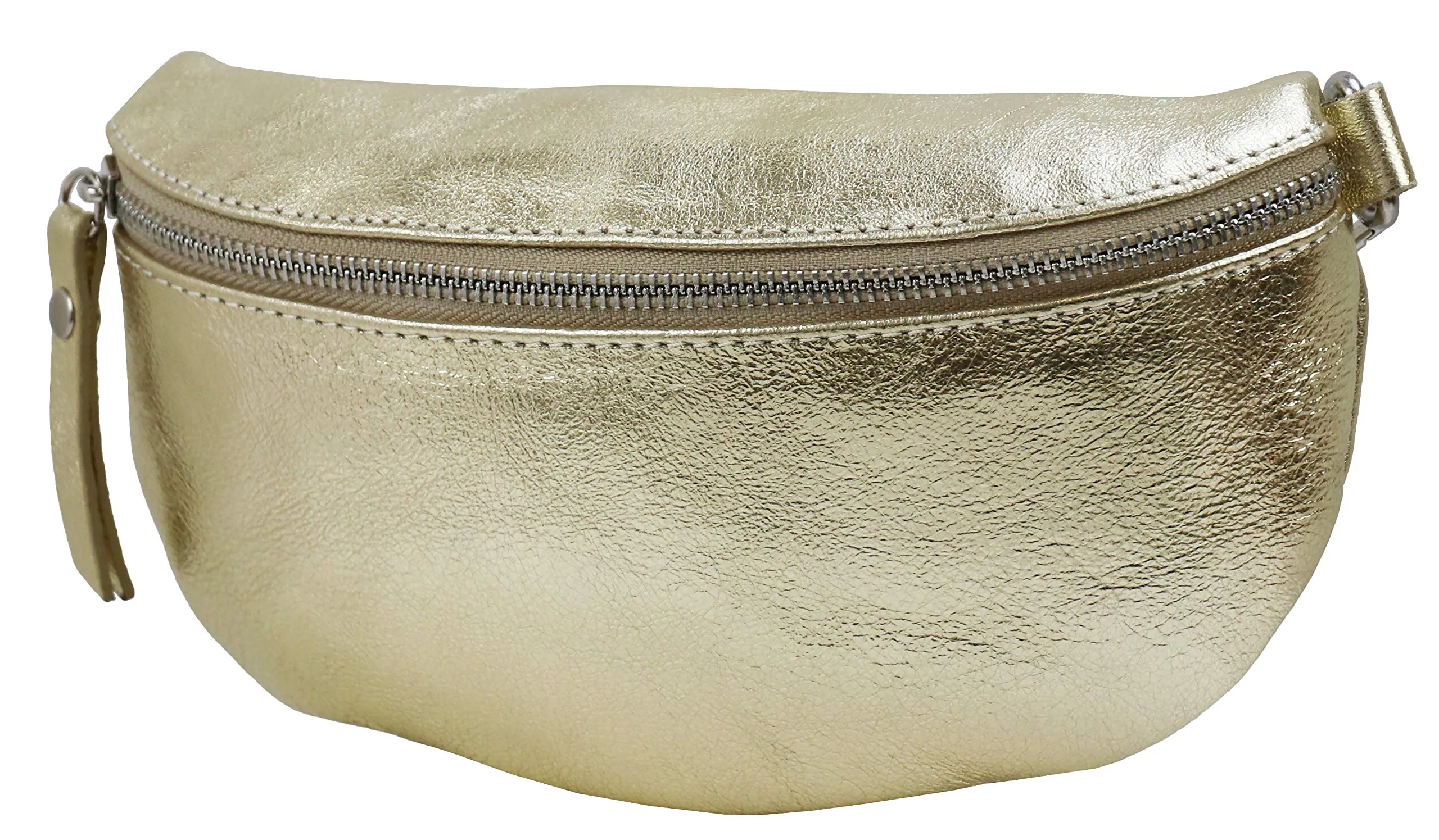 SH Leder AVA G292 Marsupio Unisex in Vera Pelle, Gold, 23 x 12,50 x 7 cm - immagine 2