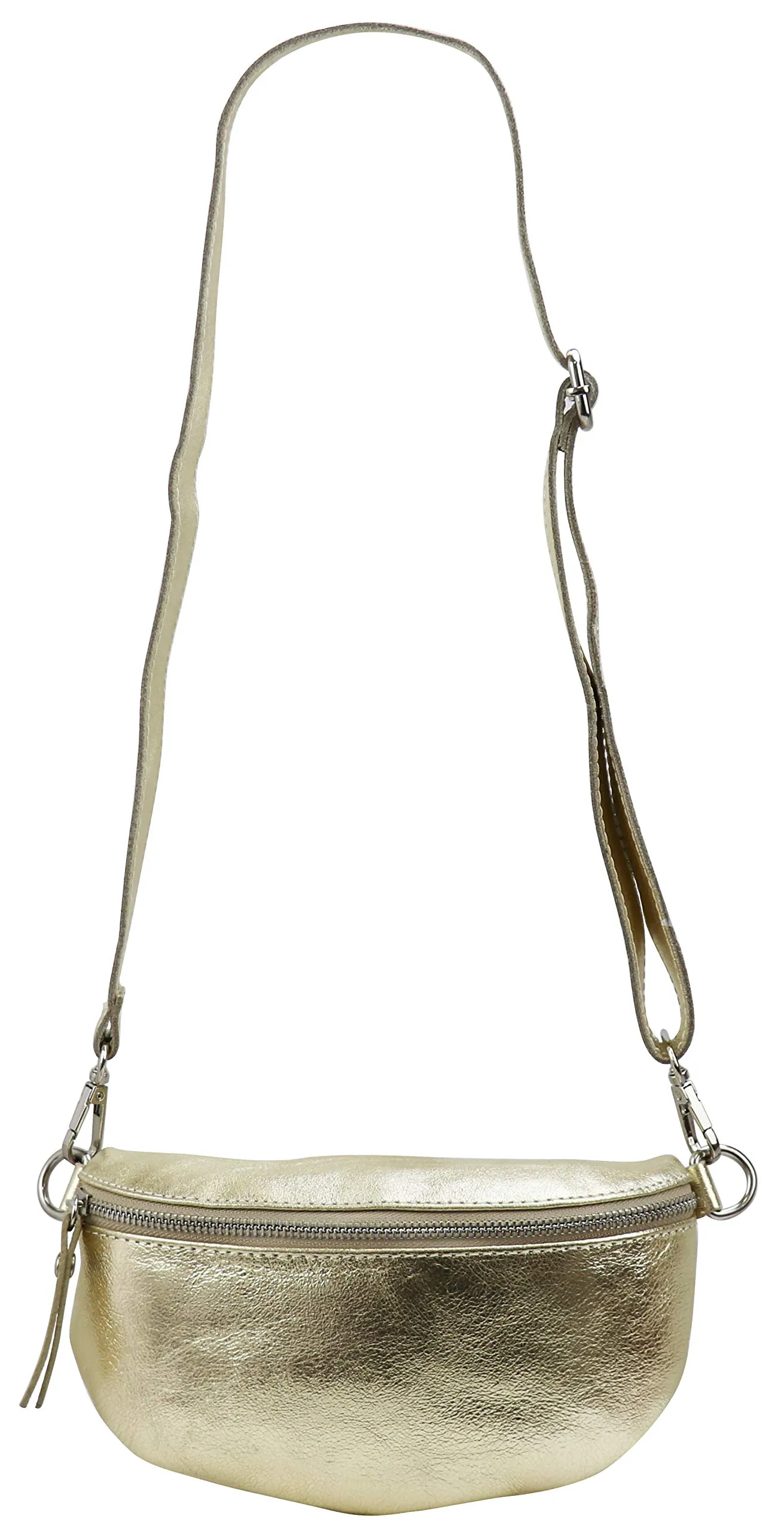 SH Leder AVA G292 Marsupio Unisex in Vera Pelle, Gold, 23 x 12,50 x 7 cm - immagine 3