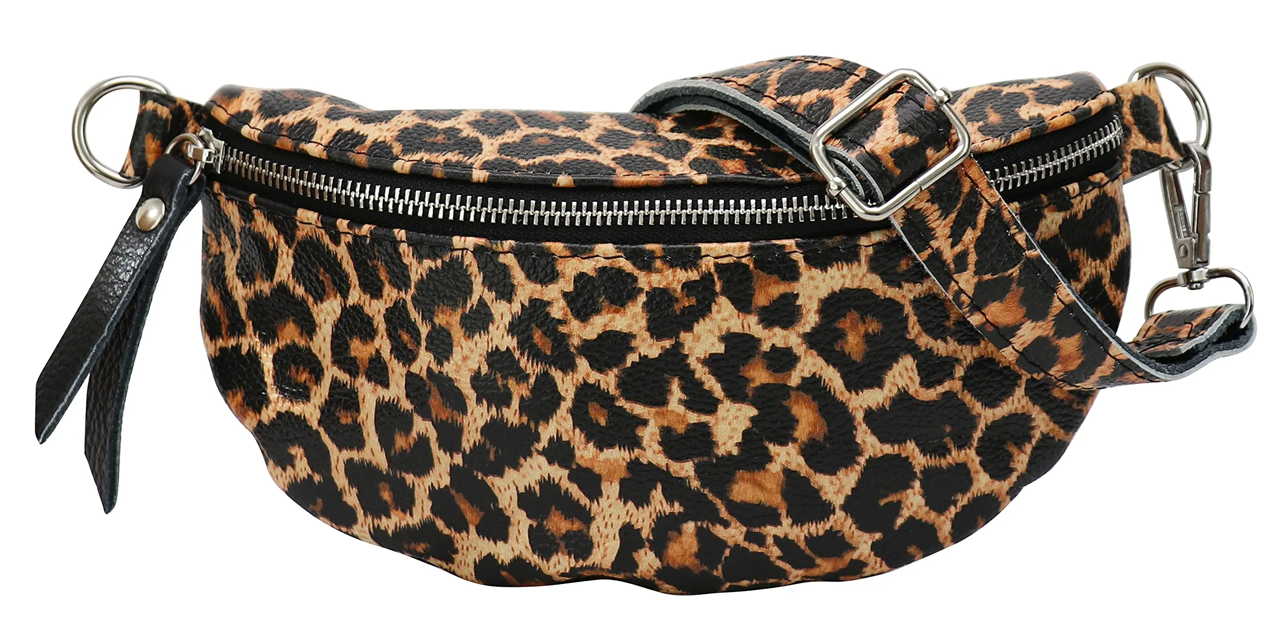 SH Leder AVA G292 - Borsa a tracolla in vera pelle, stampa leopardata, 23 x 12,50 x 7 cm - immagine 2