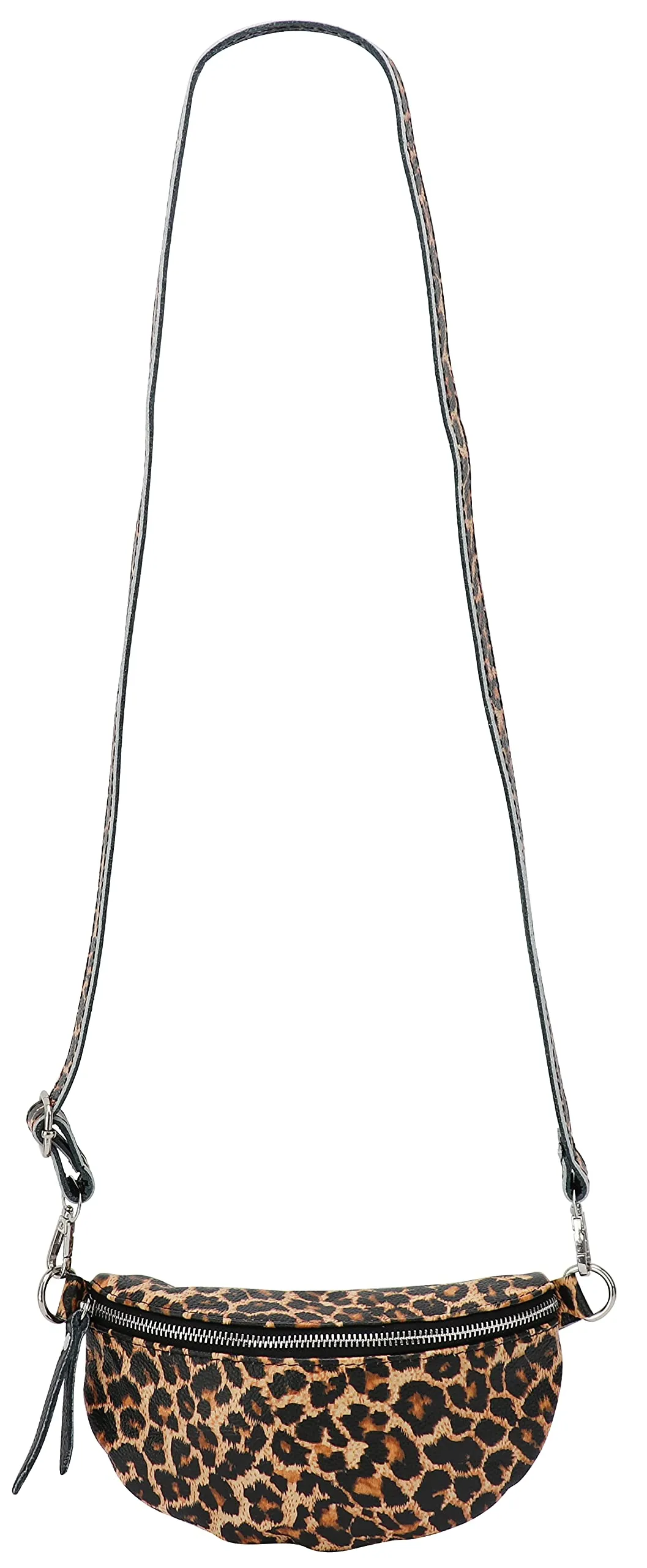 SH Leder AVA G292 - Borsa a tracolla in vera pelle, stampa leopardata, 23 x 12,50 x 7 cm - immagine 3