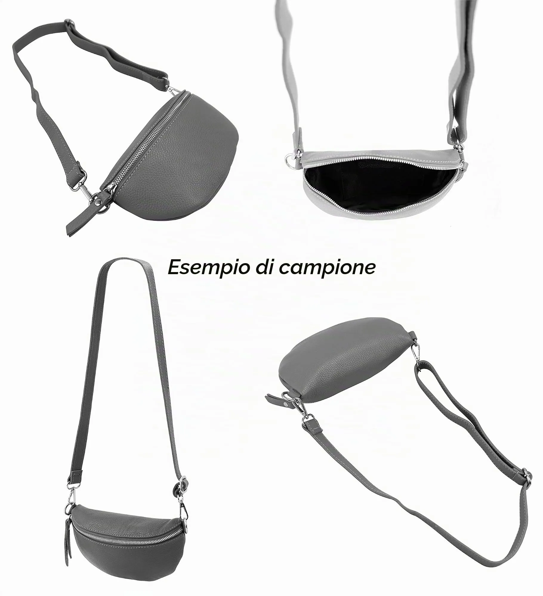 SH Leder AVA G292 - Borsa a tracolla in vera pelle, stampa leopardata, 23 x 12,50 x 7 cm - immagine 5