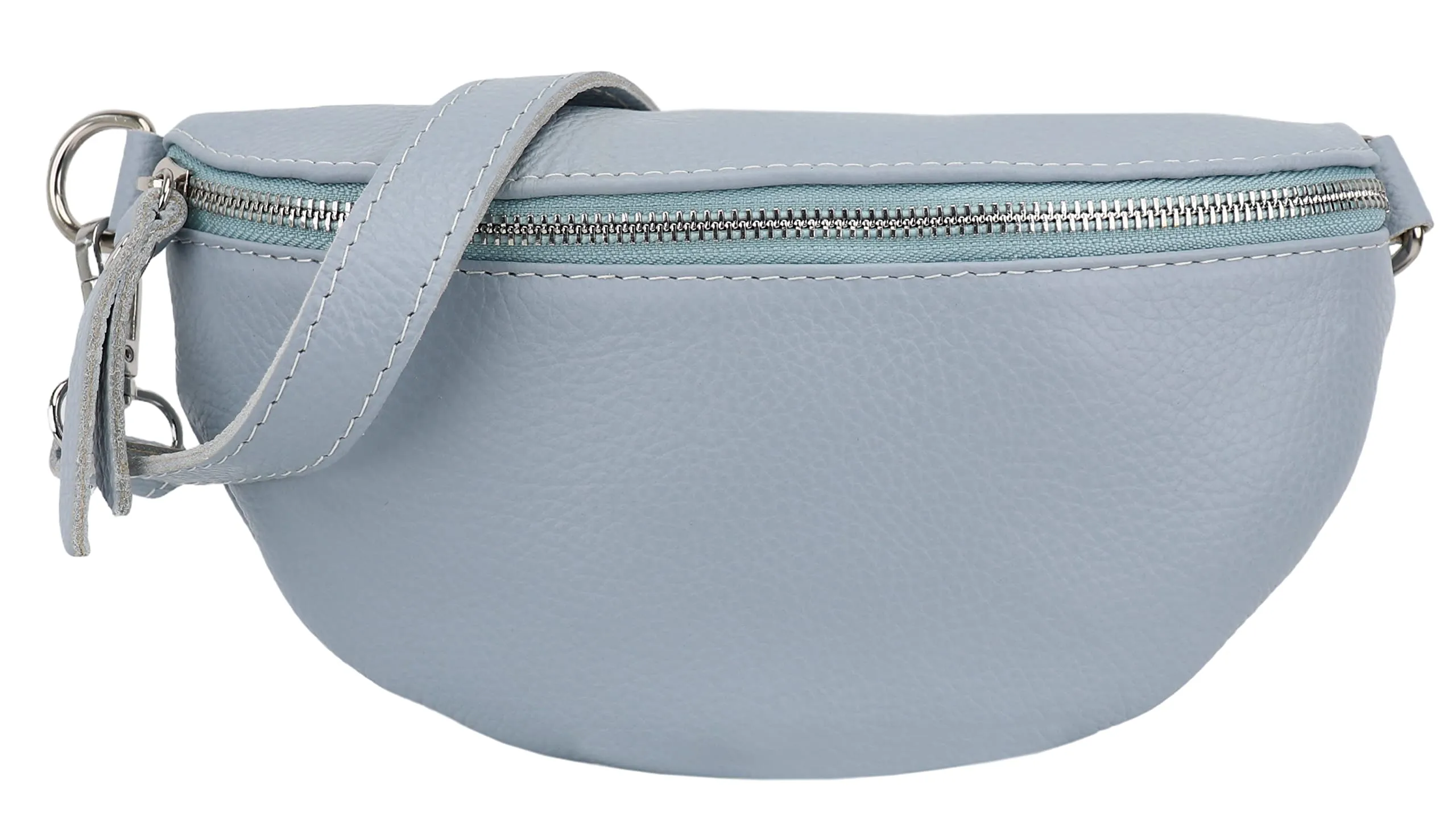 SH Leder AVA G292 Marsupio in Vera Pelle Unisex, Azzurro, Taglia Unica - immagine 2