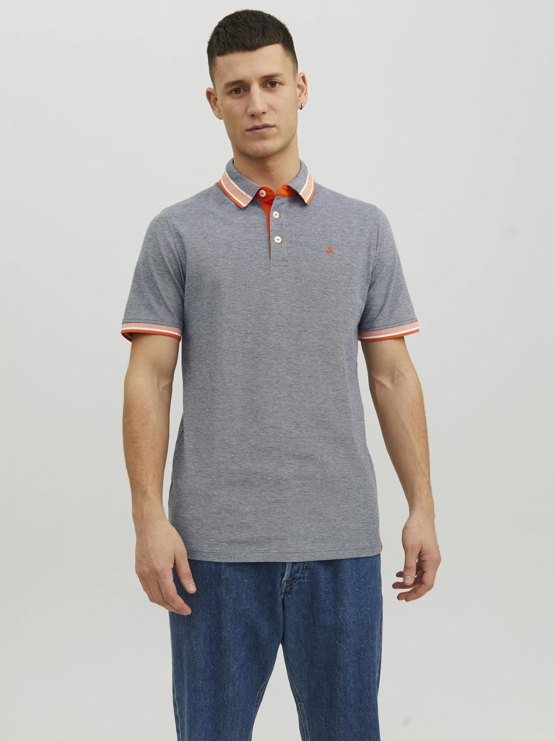 Jack & Jones Jjepaulos Polo SS Noos, Navy Blazer/Detail:neon, S - immagine 2