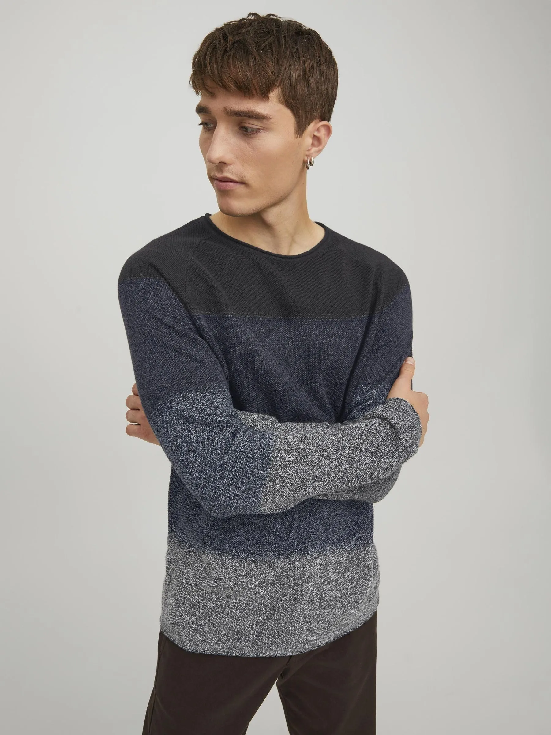 Jack & Jones JJEHILL Knit Crew Neck NOOS Sweater - Navy Blazer Gradient, L - immagine 7