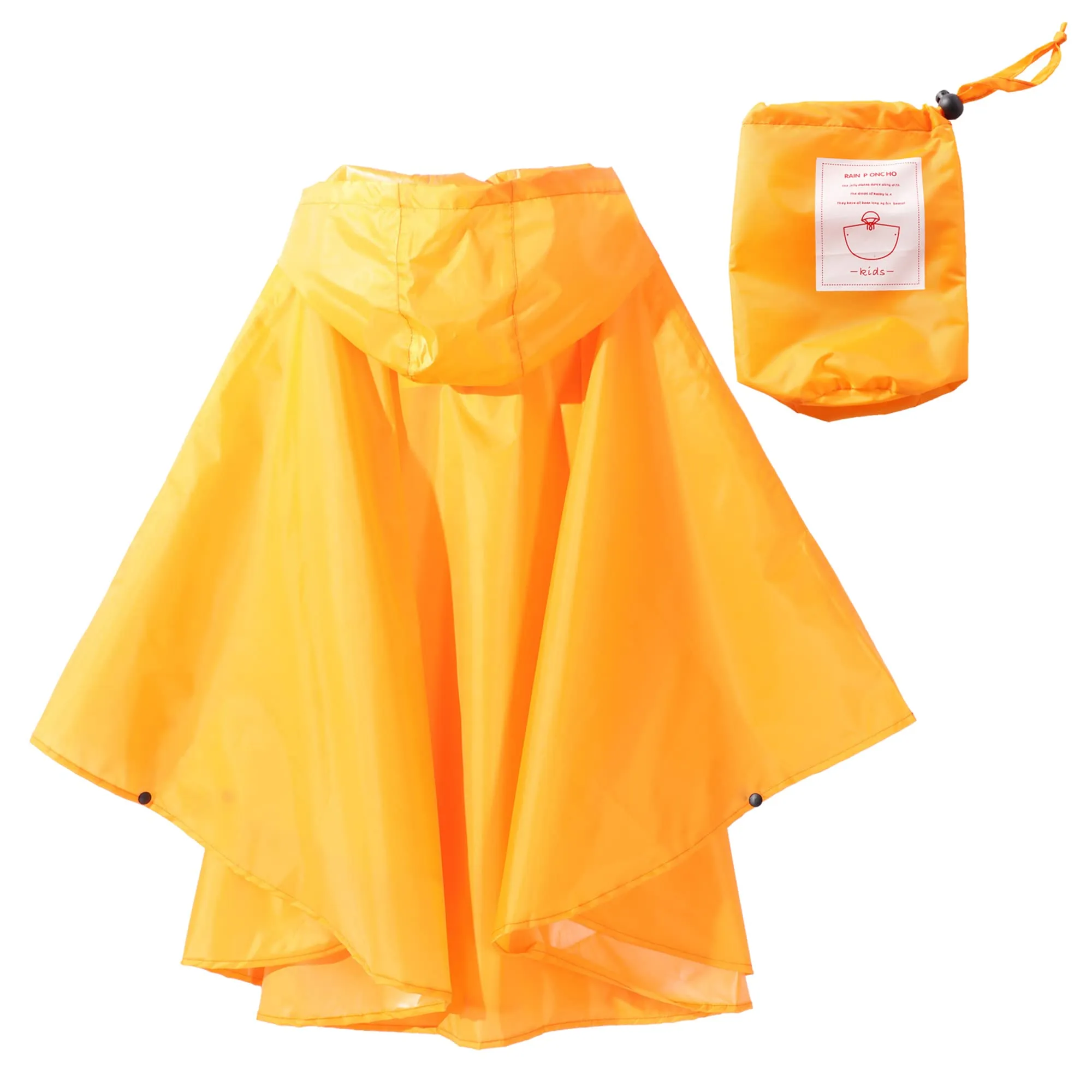 QIKADO Poncho Impermeabile per Ragazzi e Ragazze, Giallo, XL 8-12 anni - immagine 3