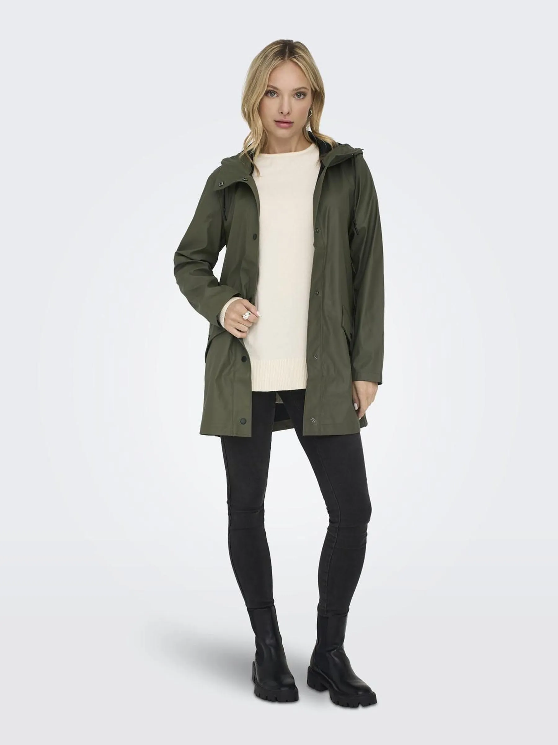 ONLY Onlelisa Impermeabile Verde S - immagine 3