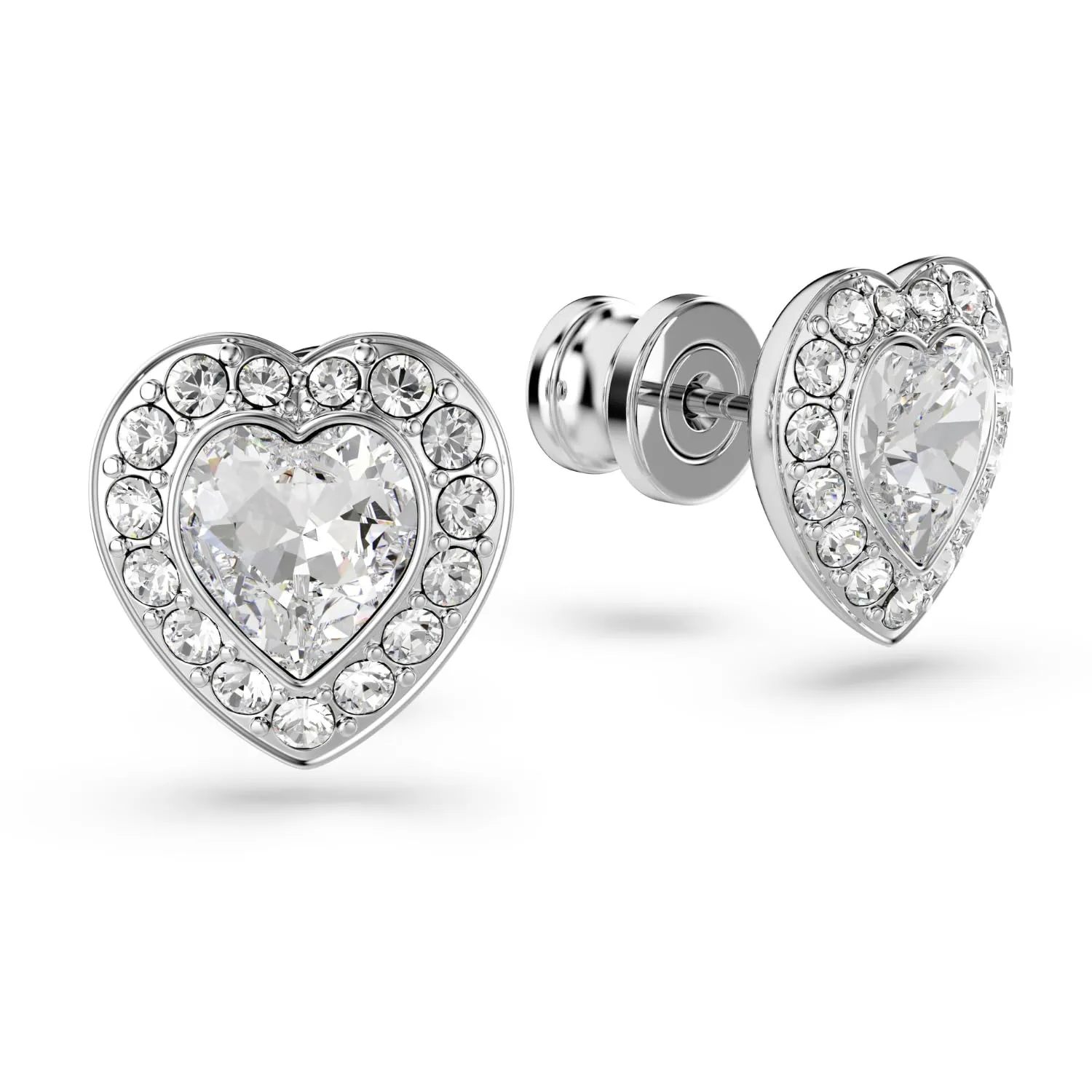 Swarovski Ariana Grande x Swarovski Orecchini a lobo Cuore, Taglio misto, Bianchi, Placcato rodio - immagine 2