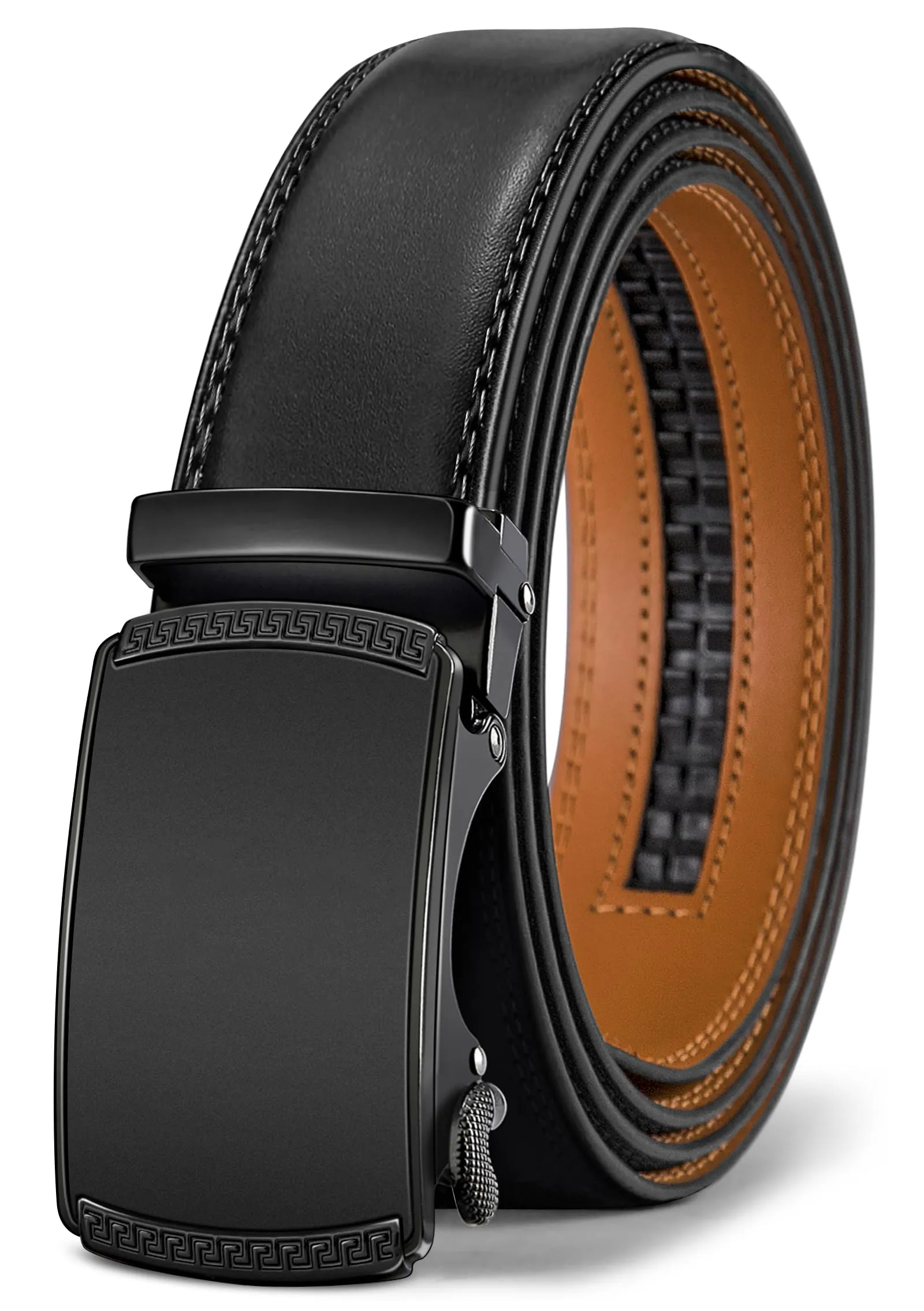 BULLIANT Cintura Uomo in Pelle con Fibbia Automatica a Cricchetto 35mm, Nero, 125cm - immagine 1