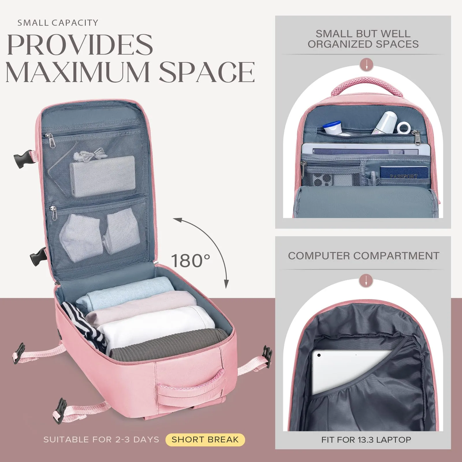 Hayayu Zaino Bagaglio a Mano per Ryanair 40x20x28 cm - immagine 5