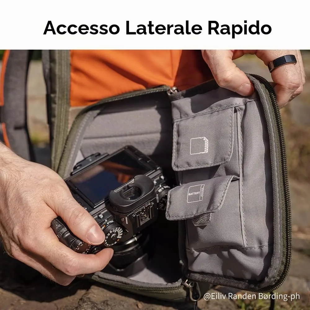 K&F CONCEPT Zaino Fotografico Professionale Impermeabile Antifurto 20L - immagine 4