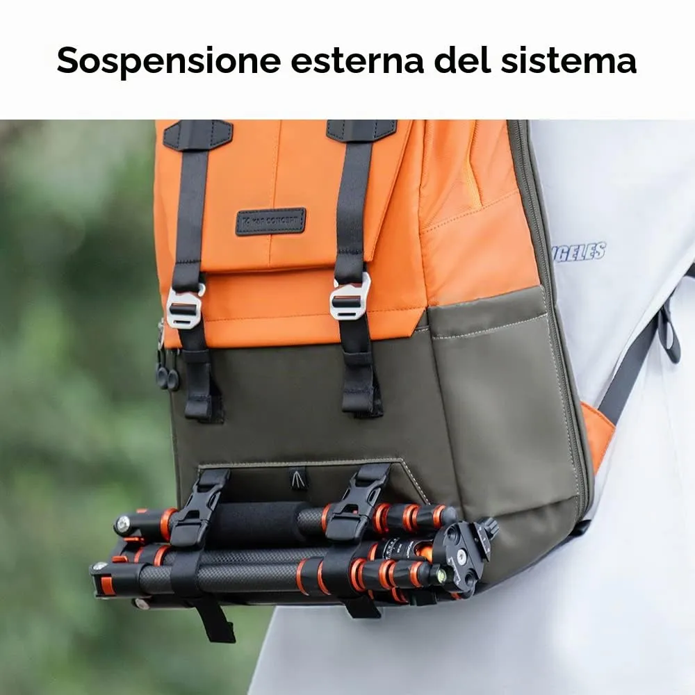 K&F CONCEPT Zaino Fotografico Professionale Impermeabile Antifurto 20L - immagine 7