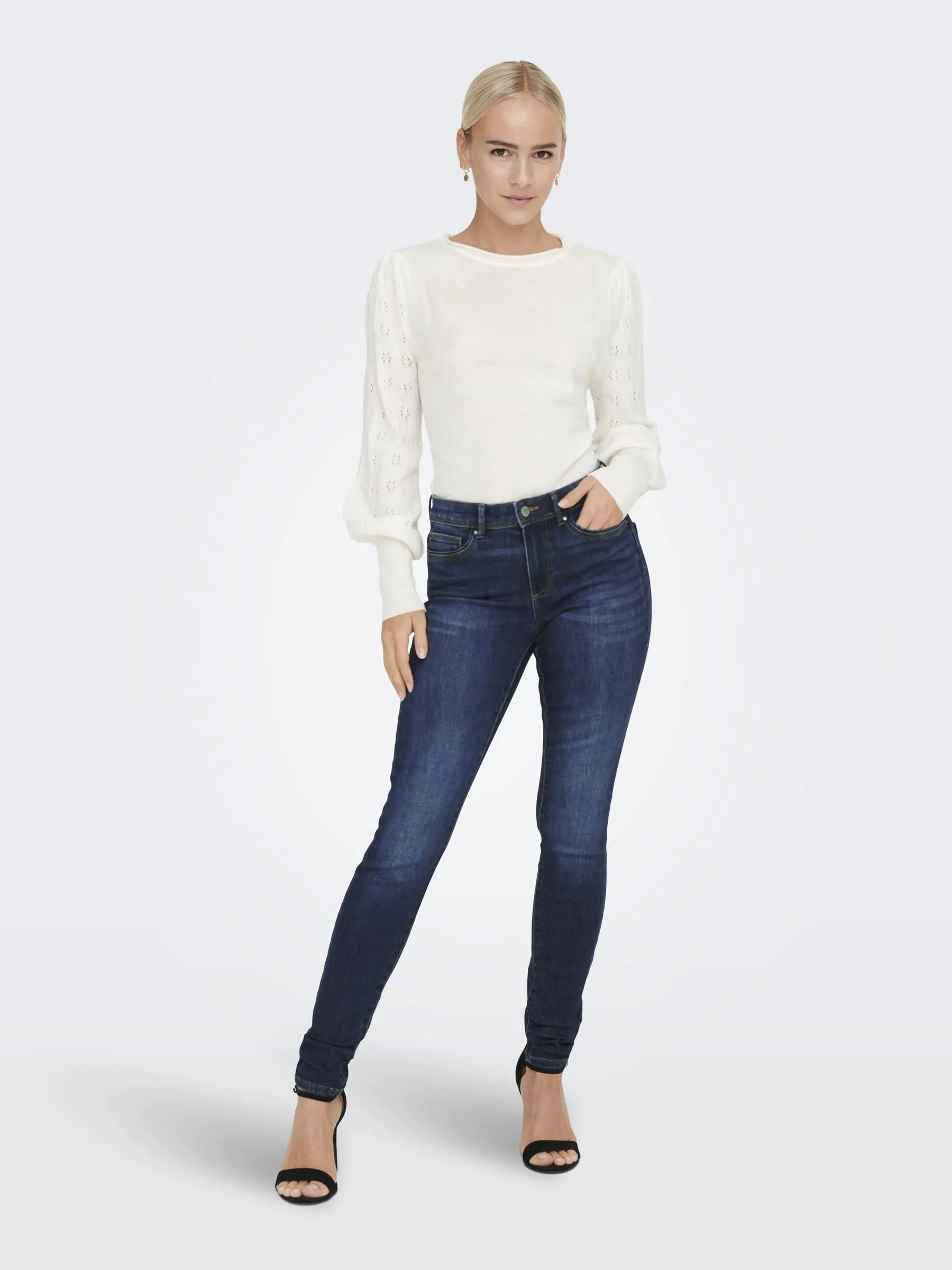 ONLY Mid SK DNM Bj581 Noos Jeans Donna, Dark Blue Denim, XS / 34L - immagine 6