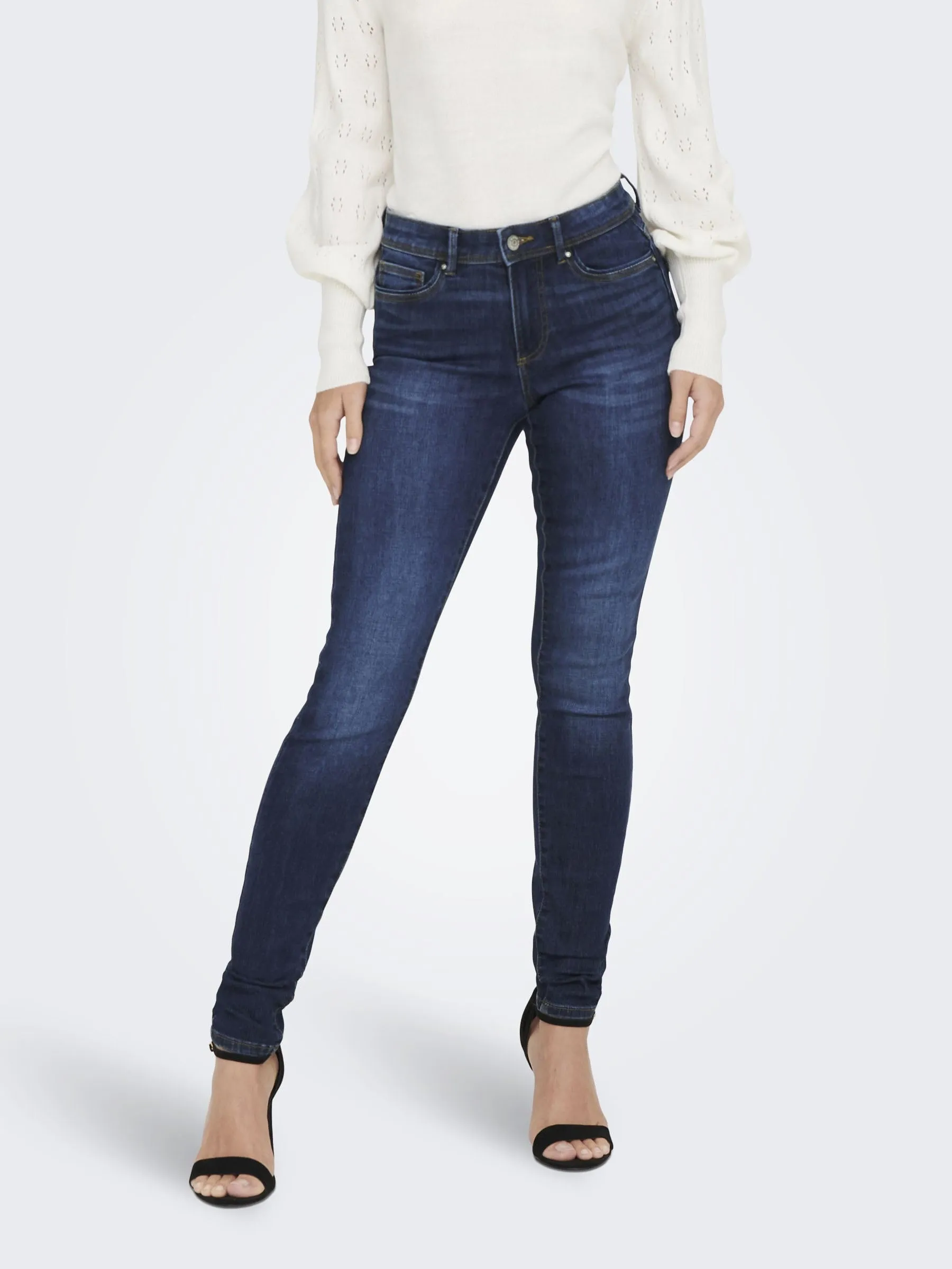 ONLY Vita Media Skinny Fit Jeans, Dark Blue Denim, M/34L - immagine 2