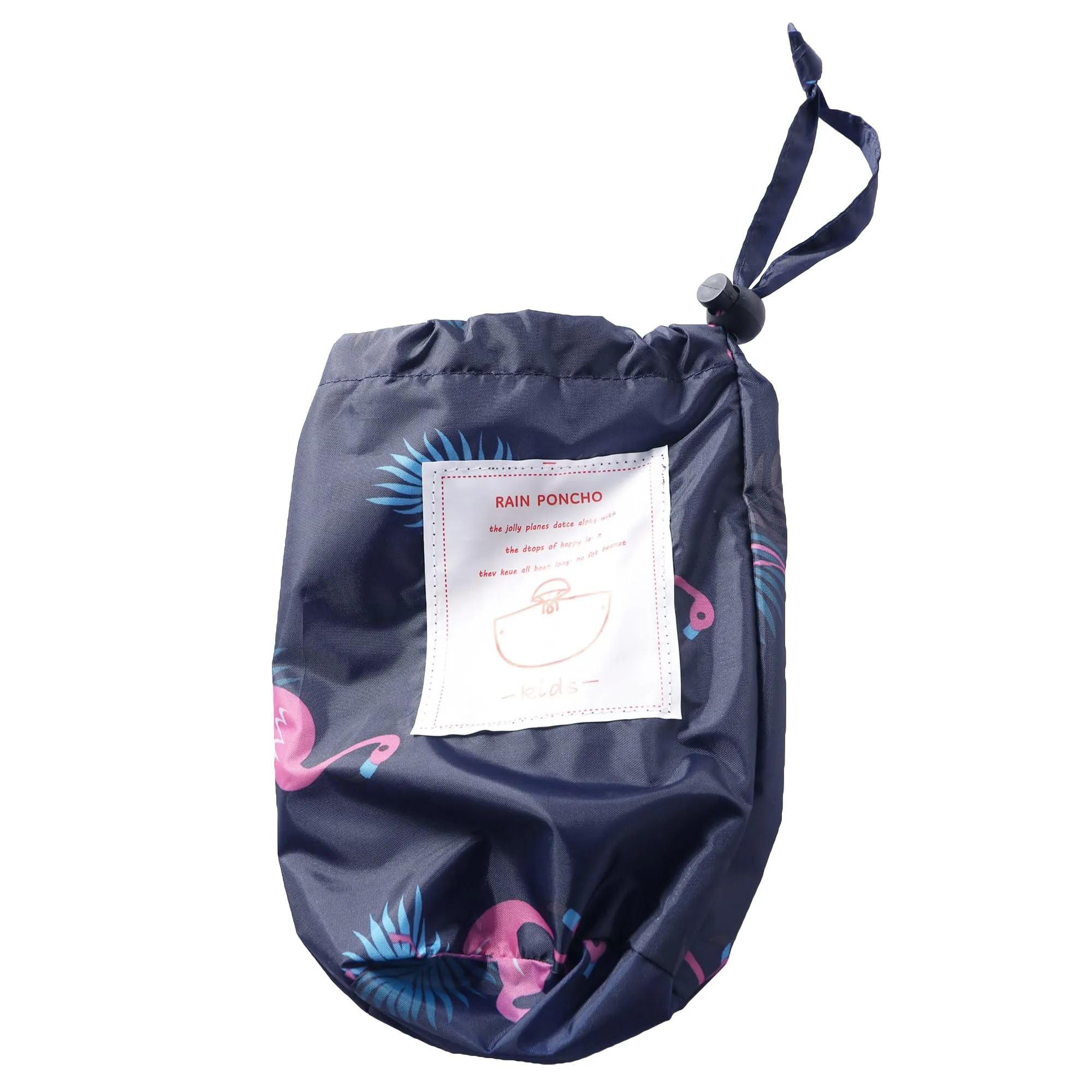 QIKADO Poncho Impermeabile Bambini Unisex con Sacchetto di Stoccaggio, Blauer Flamingo, XL - immagine 4