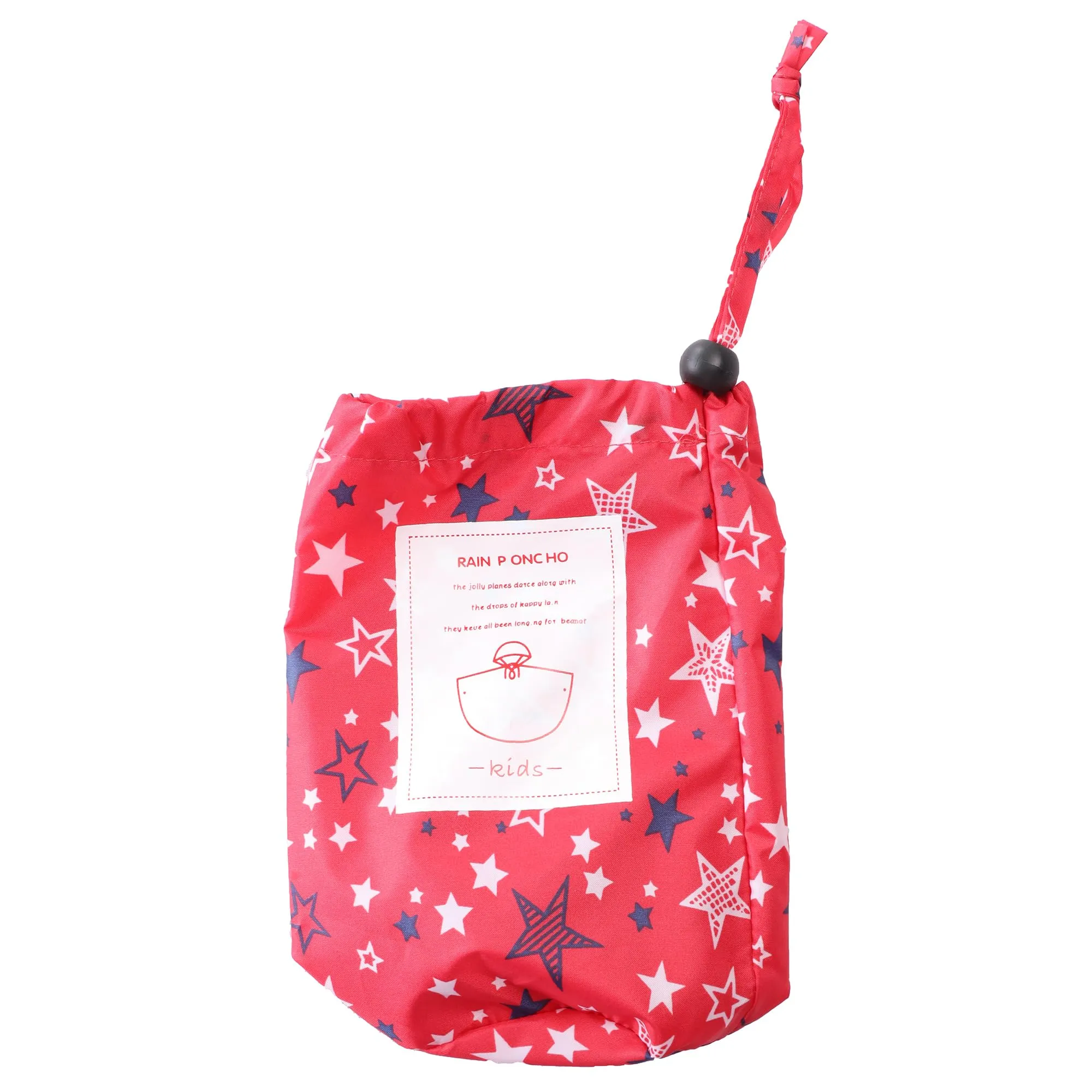 QIKADO Poncho Impermeabile Unisex per Bambini Stella Rossa, 5-8 anni - immagine 4