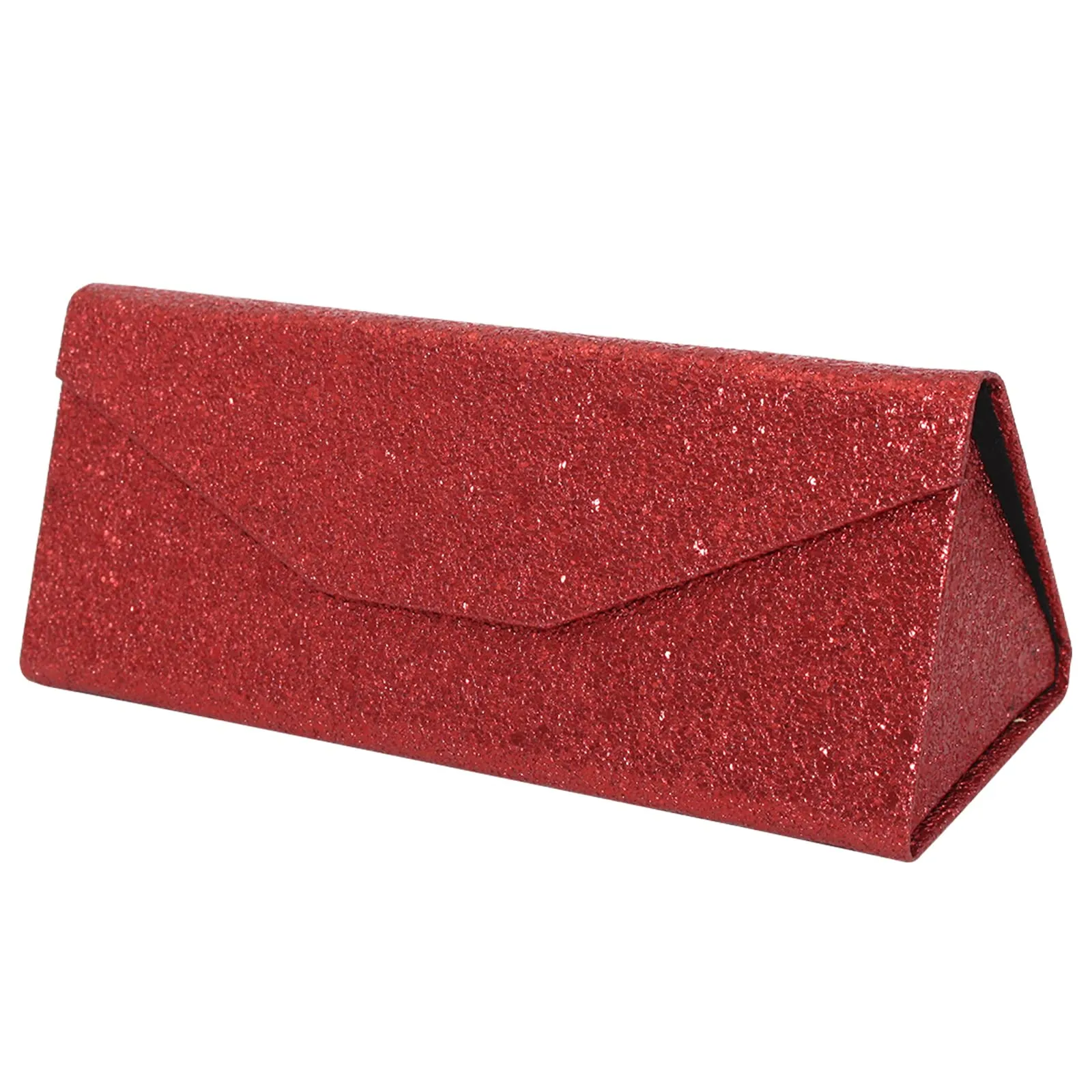TBOC Custodia Pieghevole Rigida per Occhiali Triangolare con Chiusura Magnetica, Rosso Lucente - immagine 1