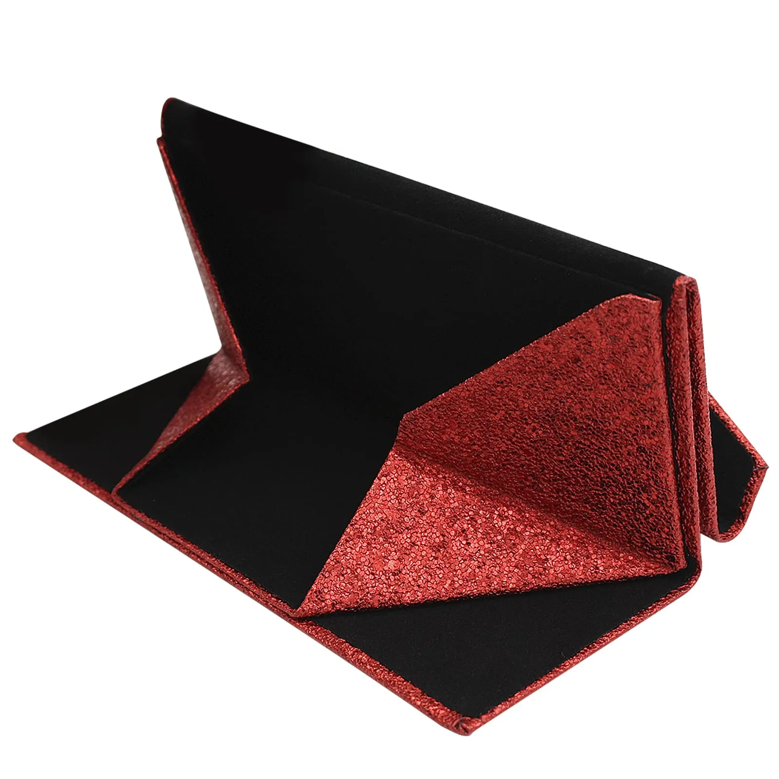 TBOC Custodia Pieghevole Rigida per Occhiali Triangolare con Chiusura Magnetica, Rosso Lucente - immagine 3