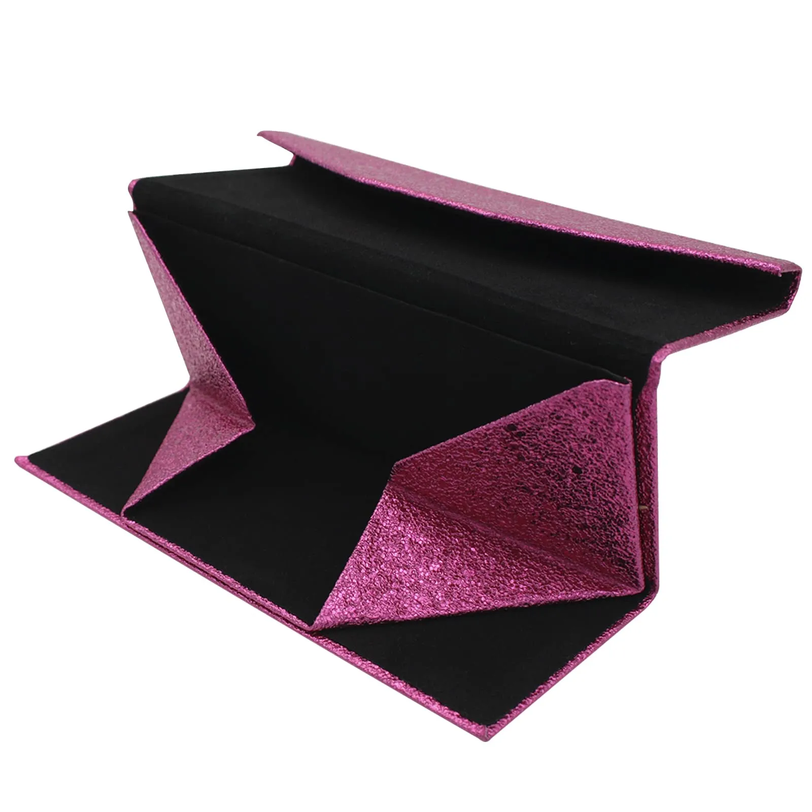 TBOC Custodia Pieghevole Rigida Triangolare per Occhiali da Sole e Vista con Chiusura Magnetica, Fucsia Lucente - immagine 3