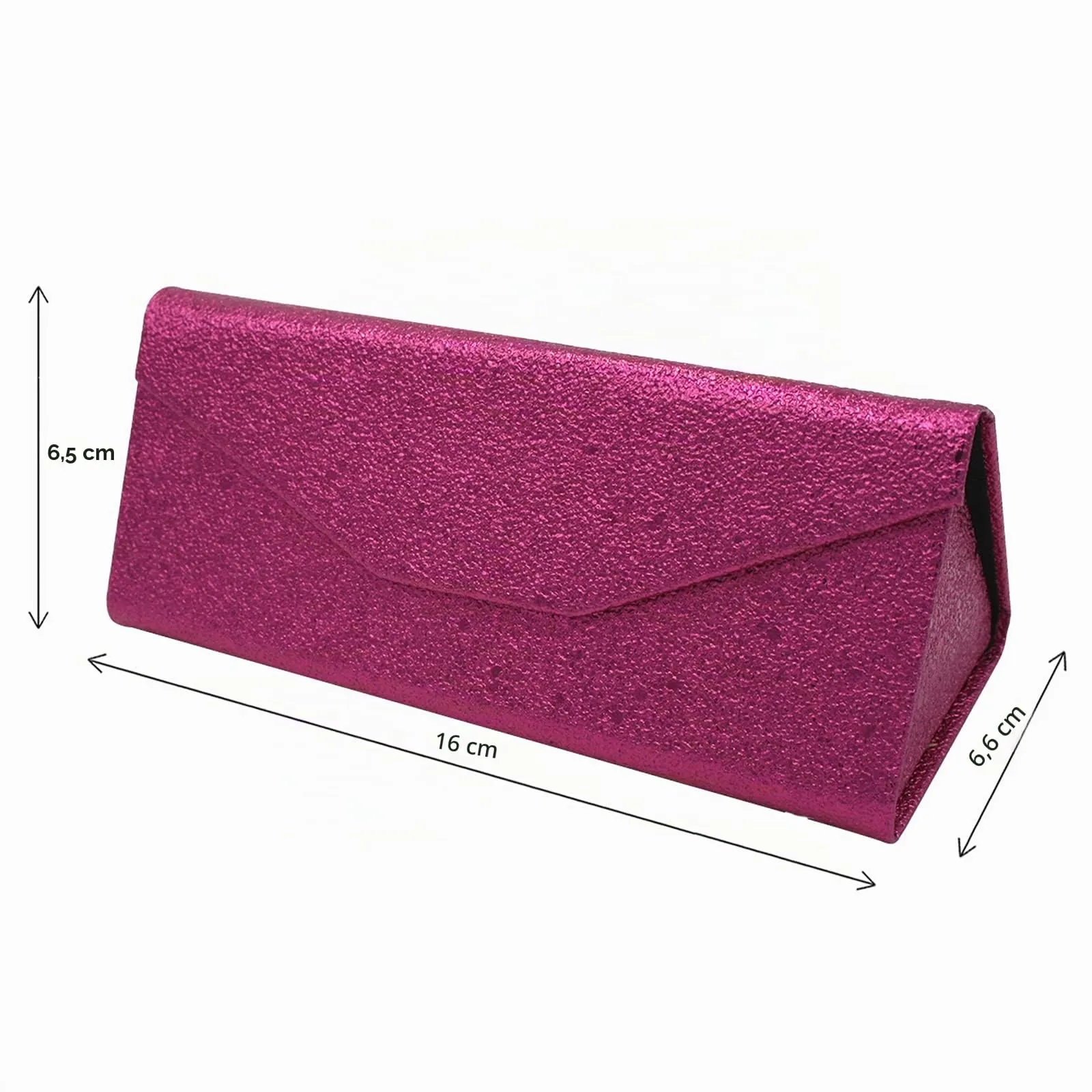 TBOC Custodia Pieghevole Rigida Triangolare per Occhiali da Sole e Vista con Chiusura Magnetica, Fucsia Lucente - immagine 5