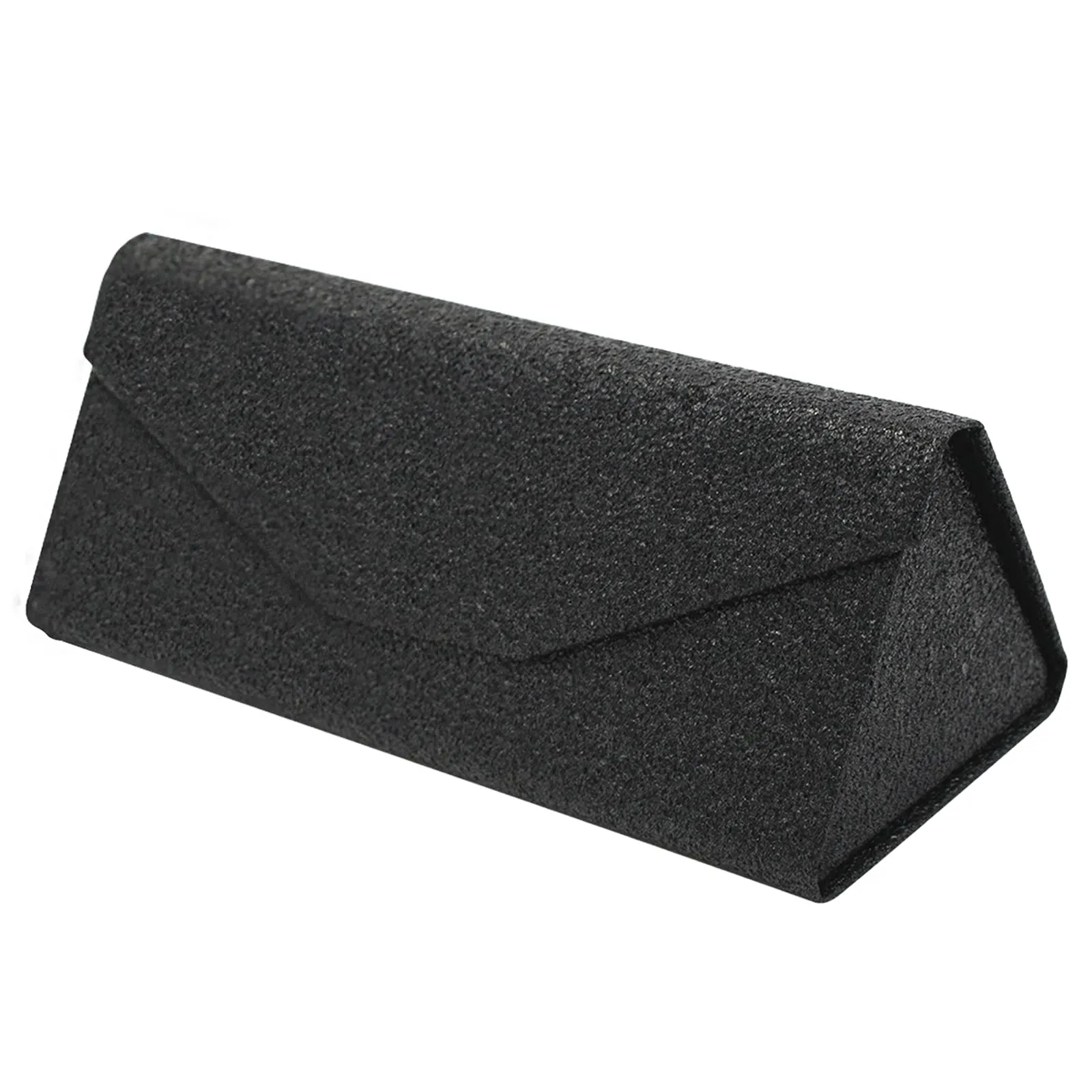 TBOC Custodia Pieghevole per Occhiali Rigida Triangolare con Chiusura Magnetica - Nero Lucente - immagine 1