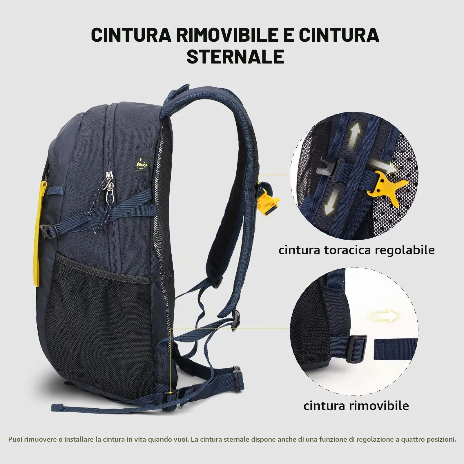 SKYSPER Zaino da Hiking 20L Scozzese Blu Navy - immagine 4