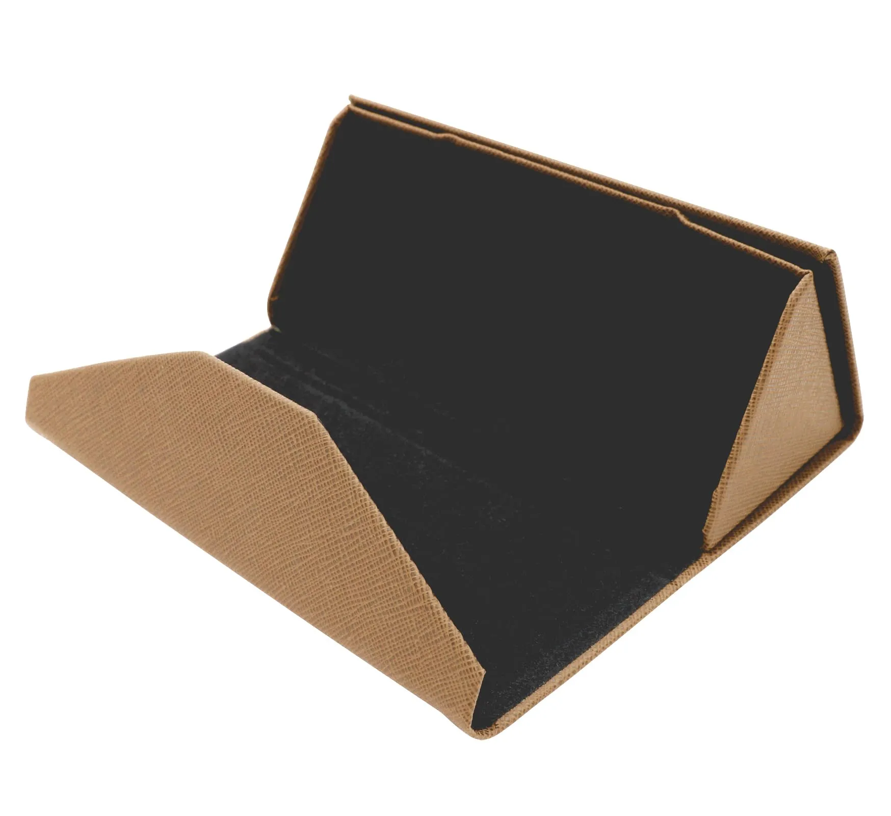 TBOC Custodia Pieghevole Rigida Triangolare per Occhiali, Chiusura Magnetica, Marrone Chiaro - immagine 5