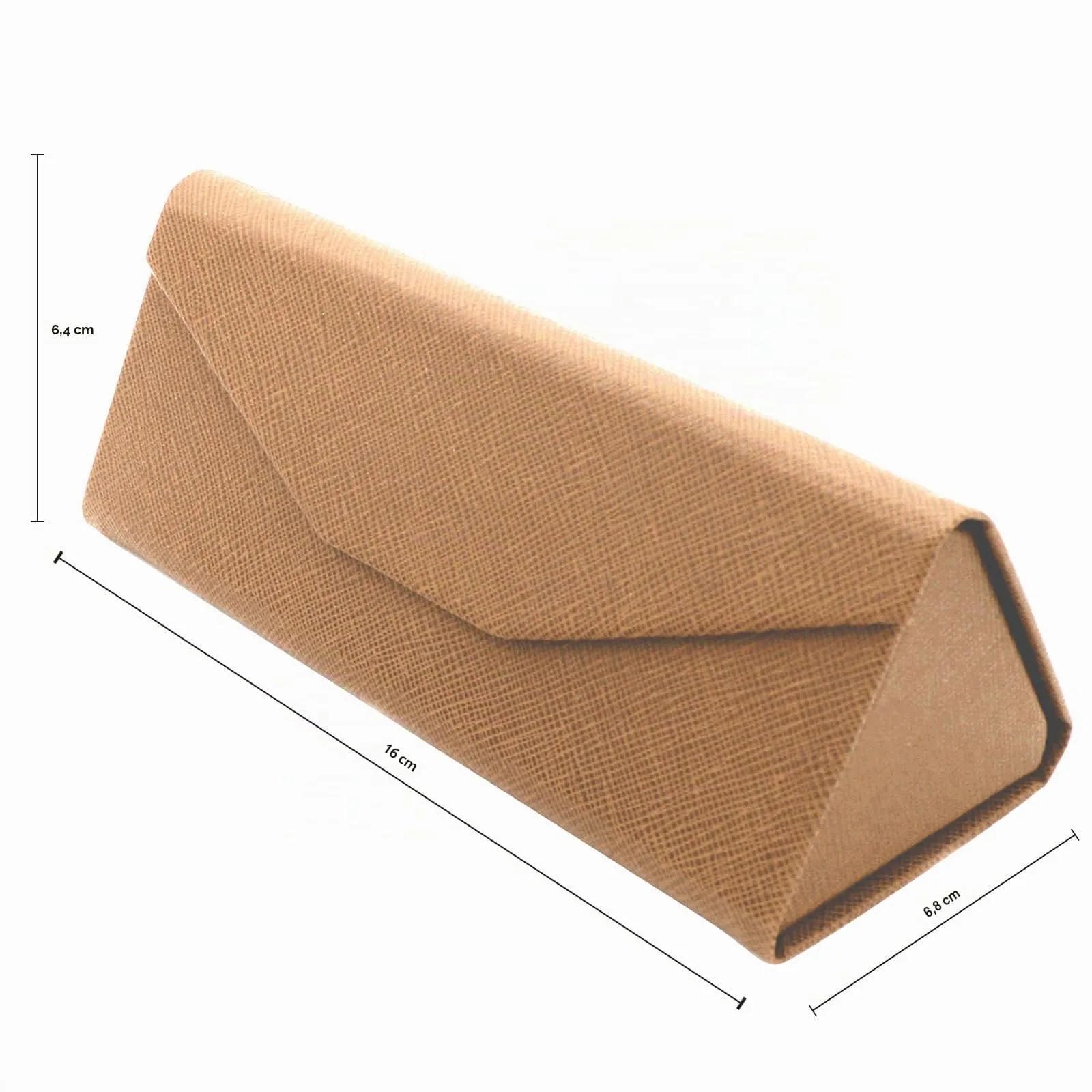 TBOC Custodia Pieghevole Rigida Triangolare per Occhiali, Chiusura Magnetica, Marrone Chiaro - immagine 6