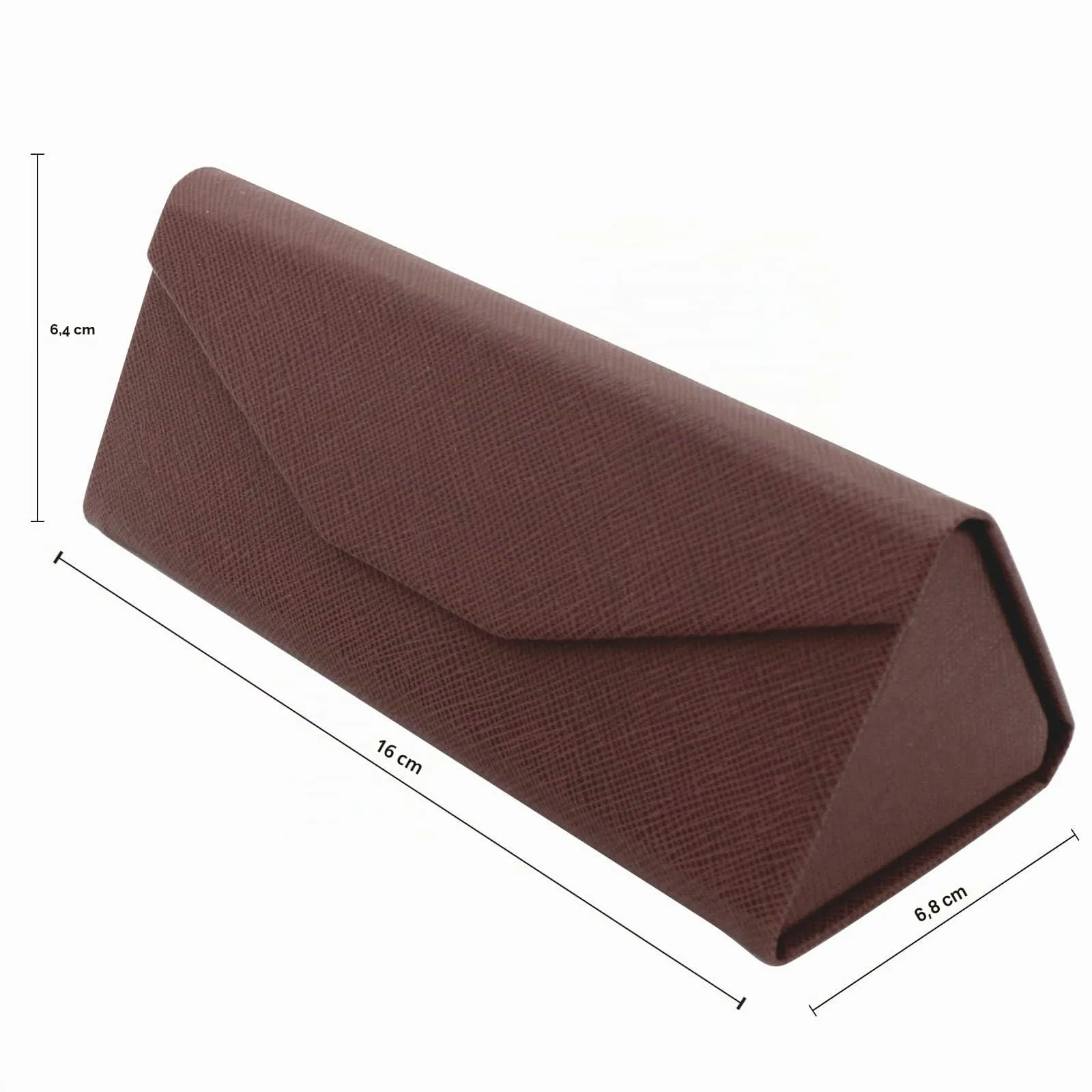 TBOC Custodia Pieghevole Occhiali da Sole Rigida Triangolare con Chiusura Magnetica, Marrone - immagine 6